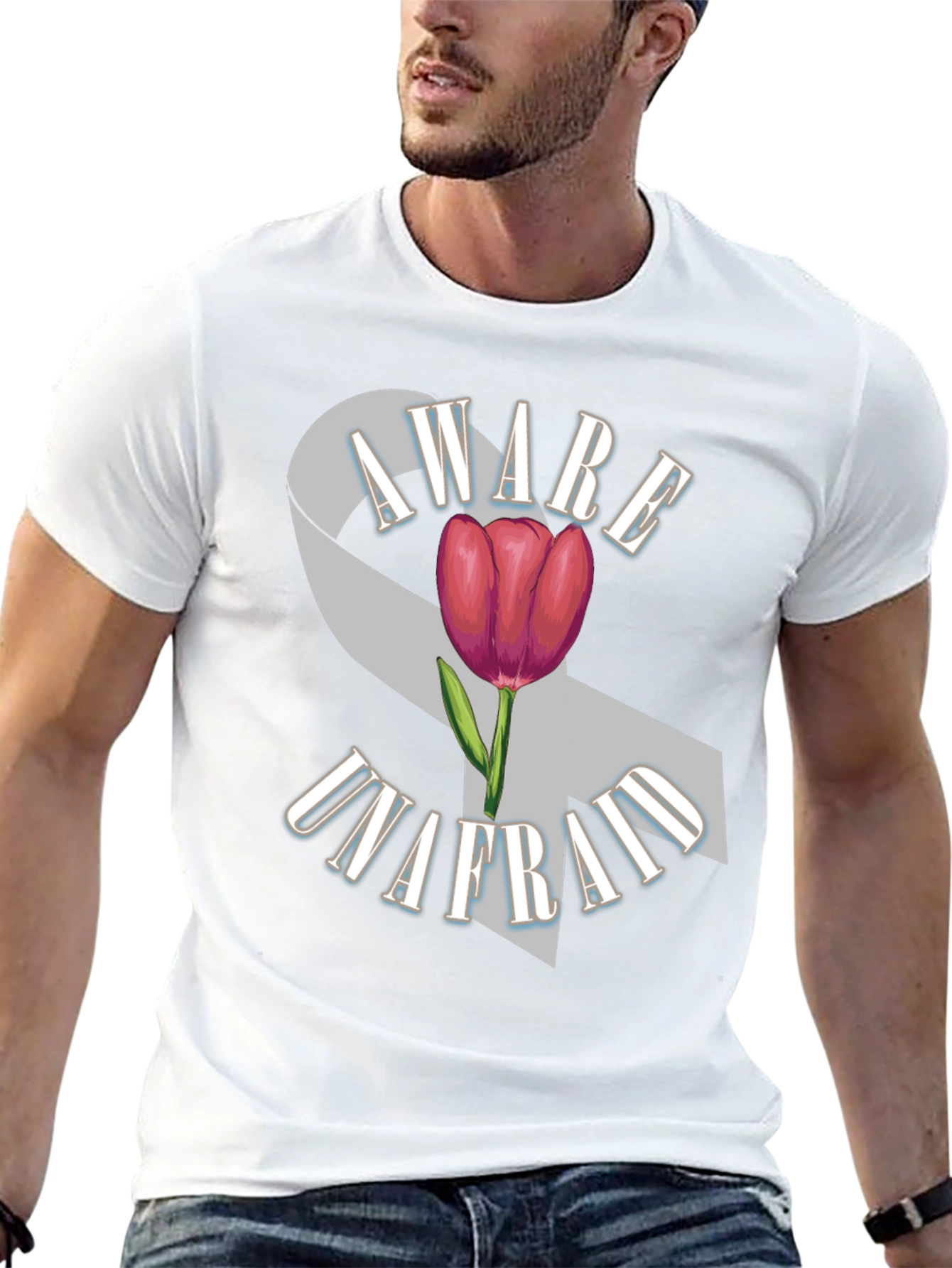 Aware Unafraid Ribbon & Tulip T-Shirt