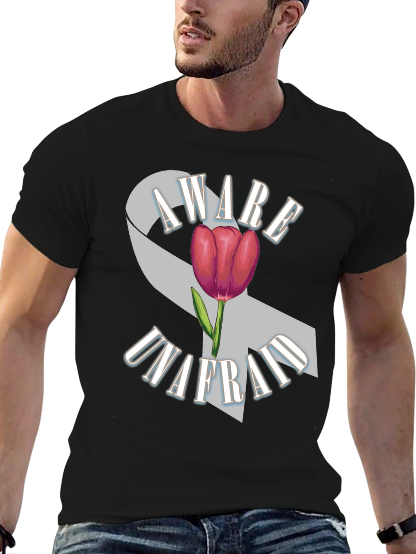 Aware Unafraid Ribbon & Tulip T-Shirt