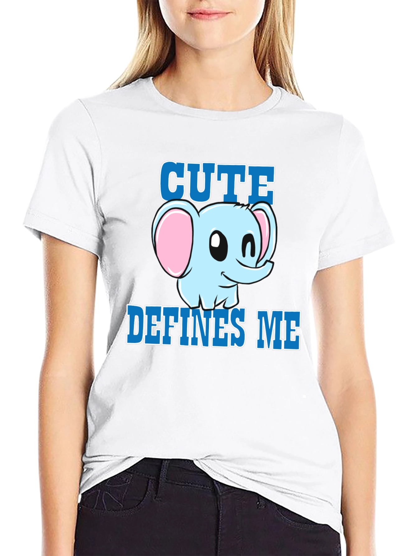 Cute Defines Me Elephant Graphic T-Shirt