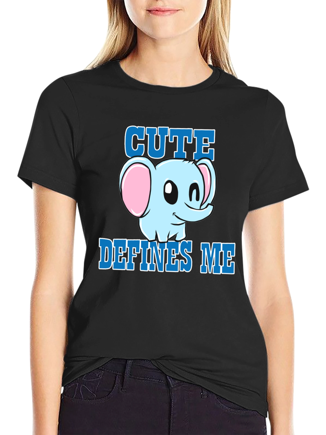 Cute Defines Me Elephant Graphic T-Shirt