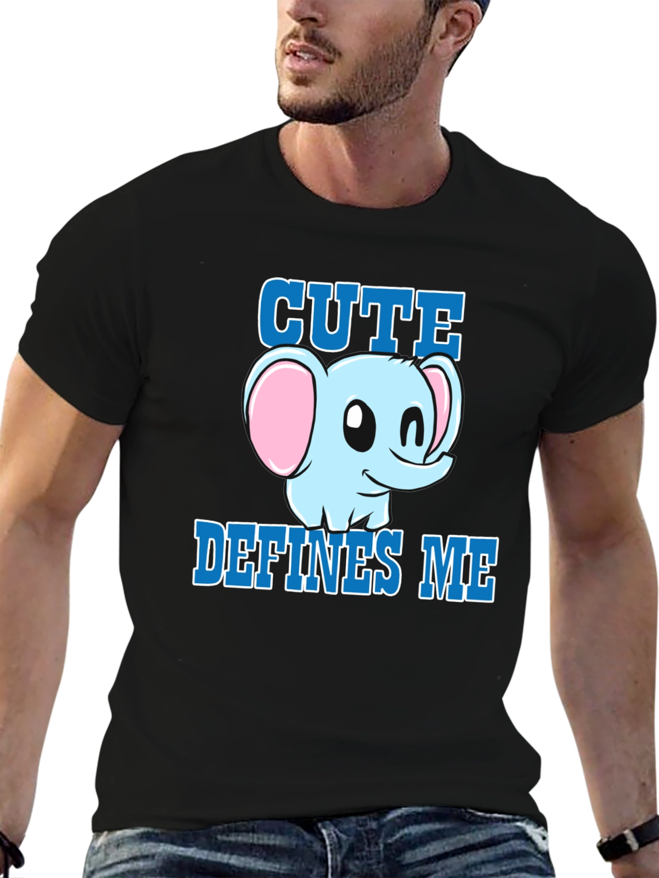 Cute Defines Me Elephant Graphic T-Shirt