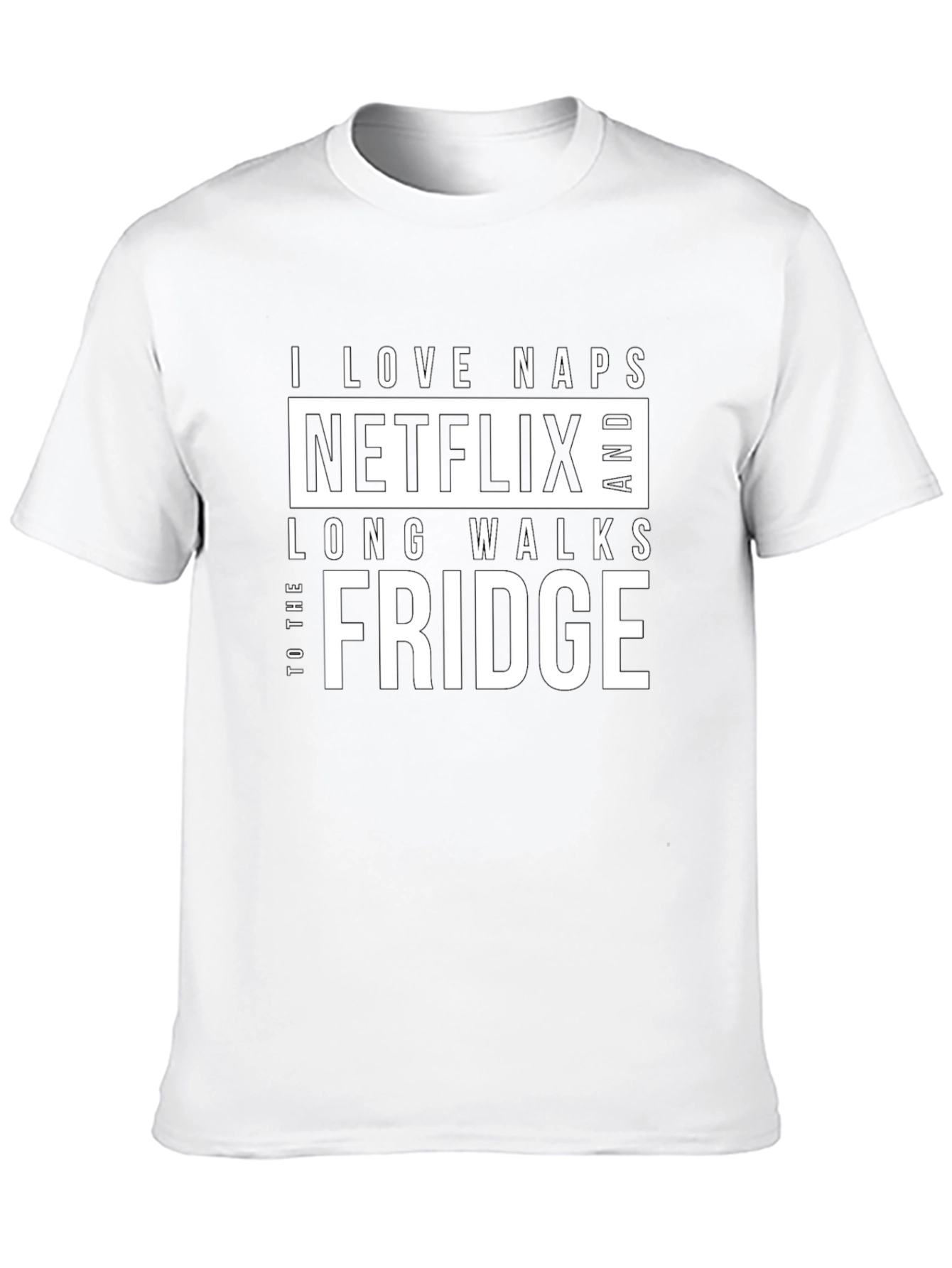 Funny I Love Naps Netflix Fridge Black T-Shirt