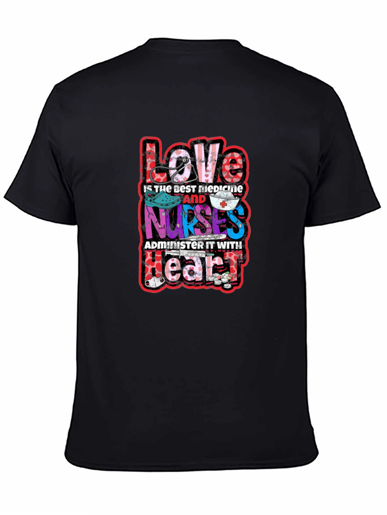 Love Nurses T-Shirt - Best Medicine Heart Tee