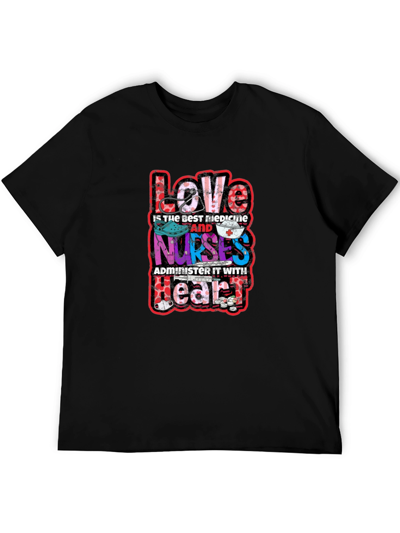 Love Nurses T-Shirt - Best Medicine Heart Tee