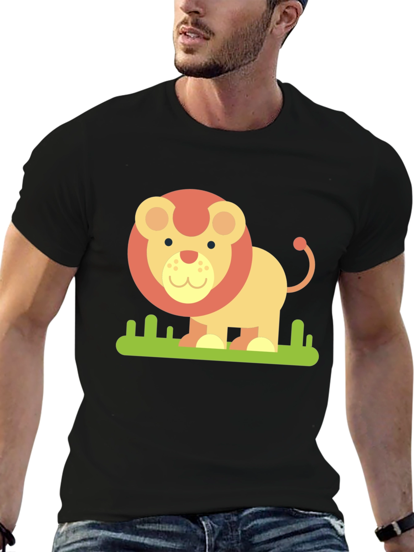 Lion Graphic Tee - Stylish Black T-Shirt