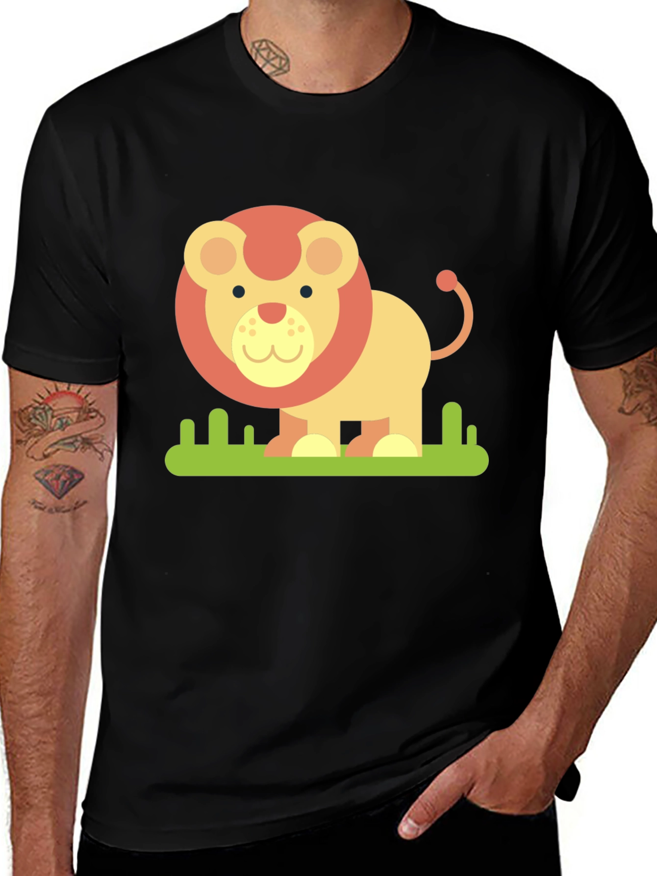 Lion Graphic Tee - Stylish Black T-Shirt
