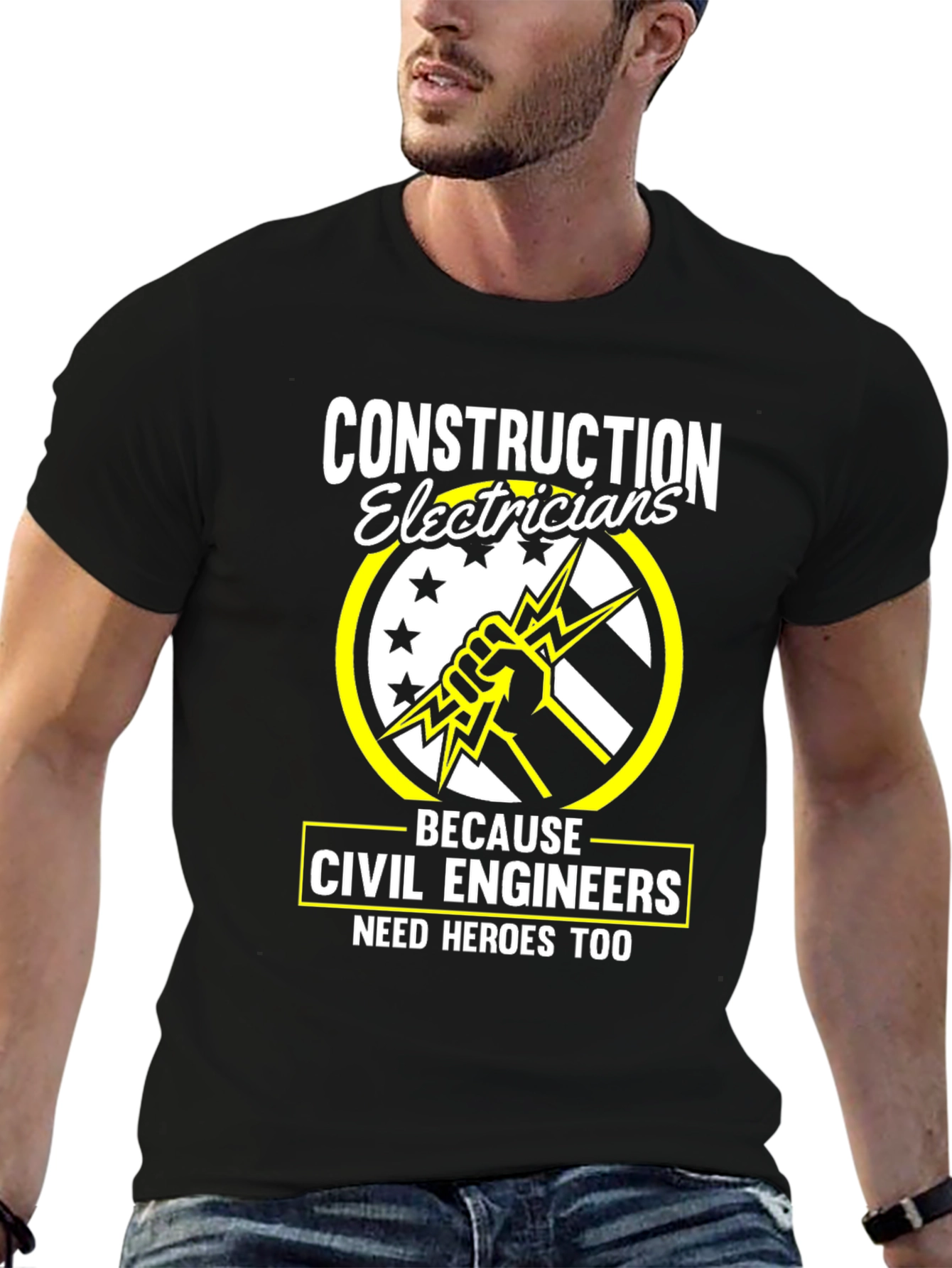 Construction Electricians Civil Engineers Hero Tee