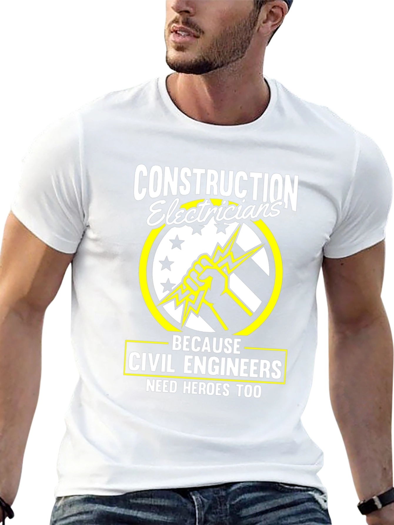 Construction Electricians Civil Engineers Hero Tee
