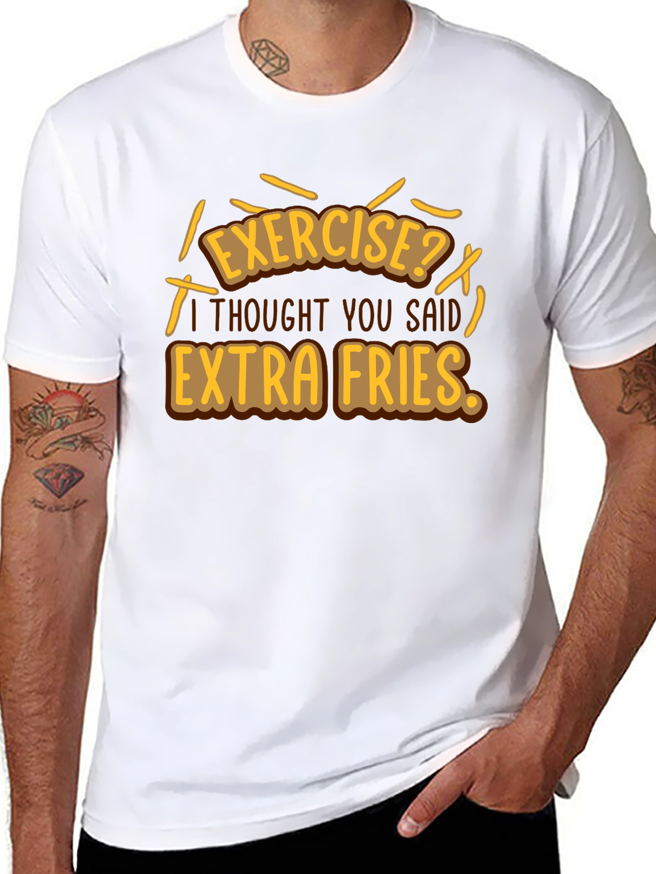 Extra Fries Graphic T-Shirt - Funny Foodie Tee