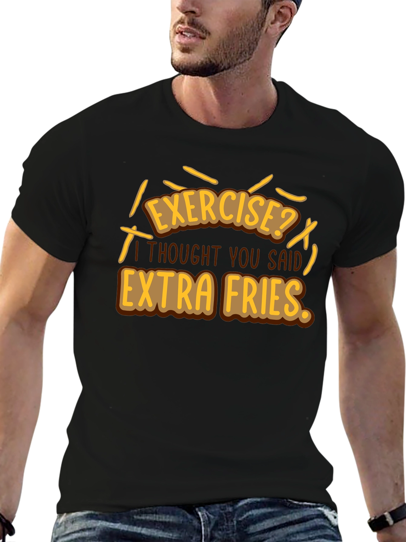 Extra Fries Graphic T-Shirt - Funny Foodie Tee
