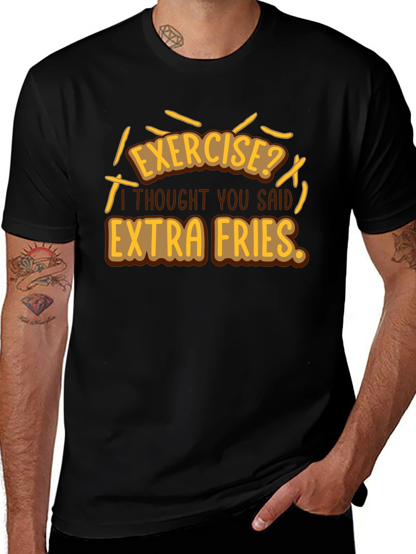 Extra Fries Graphic T-Shirt - Funny Foodie Tee