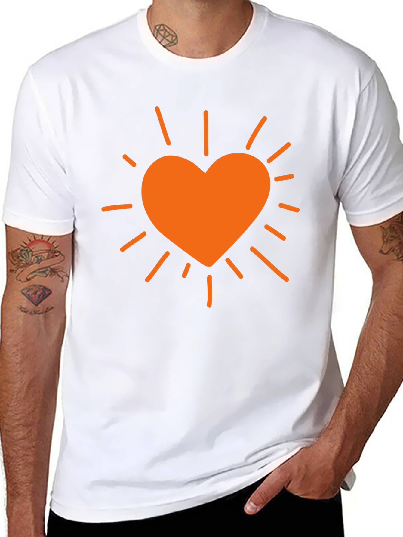 Heart Burst Graphic T-Shirt - Black