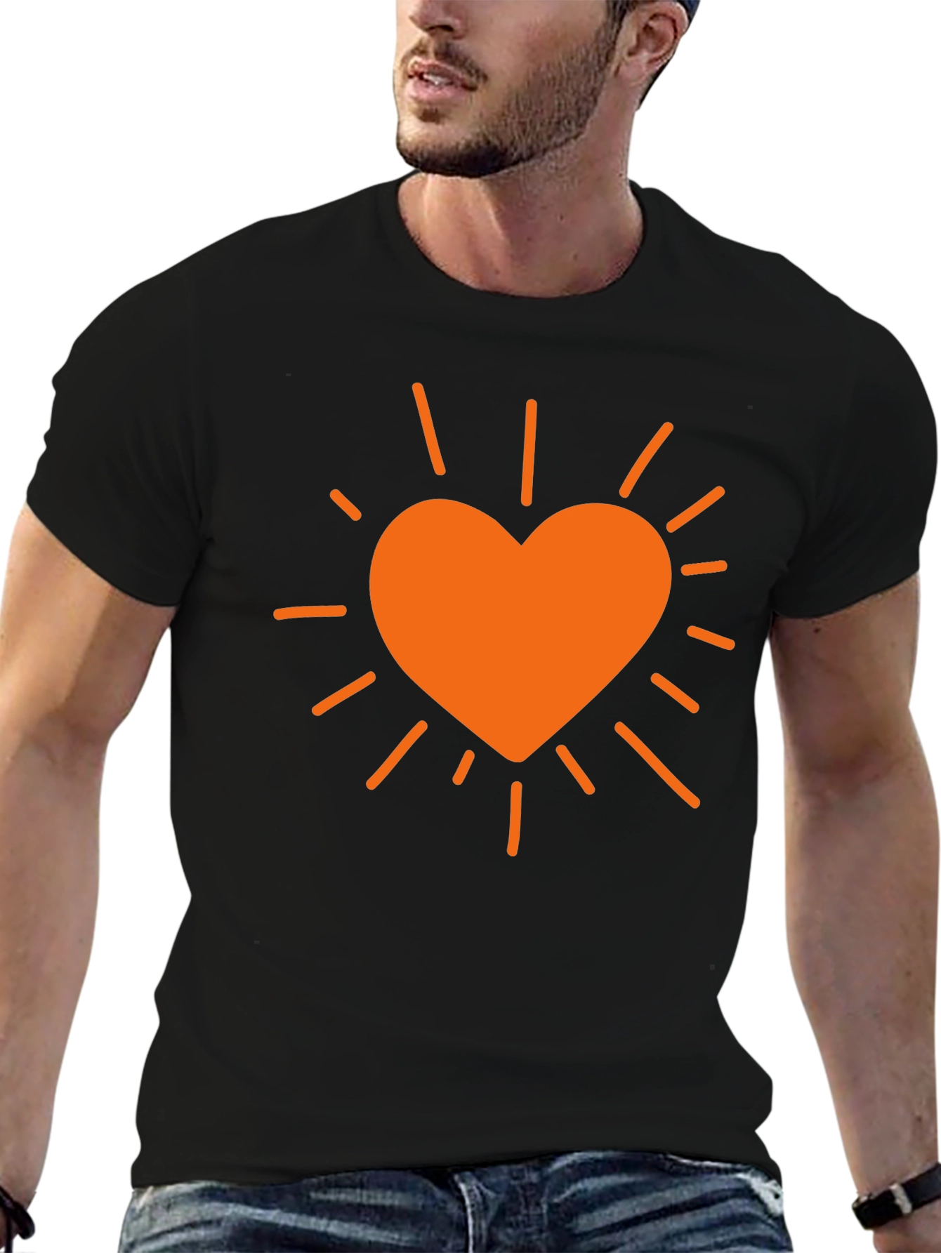 Heart Burst Graphic T-Shirt - Black