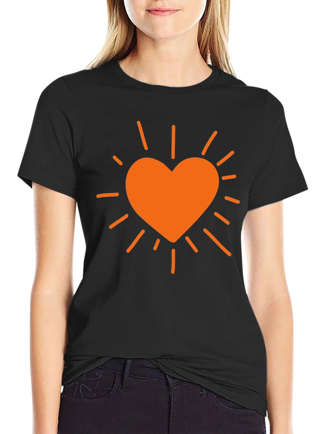 Heart Burst Graphic T-Shirt - Black