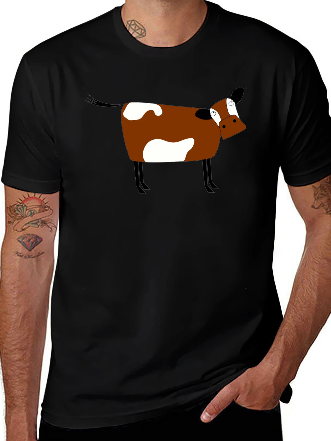 Cow Cartoon T-Shirt - Funny Graphic Tee
