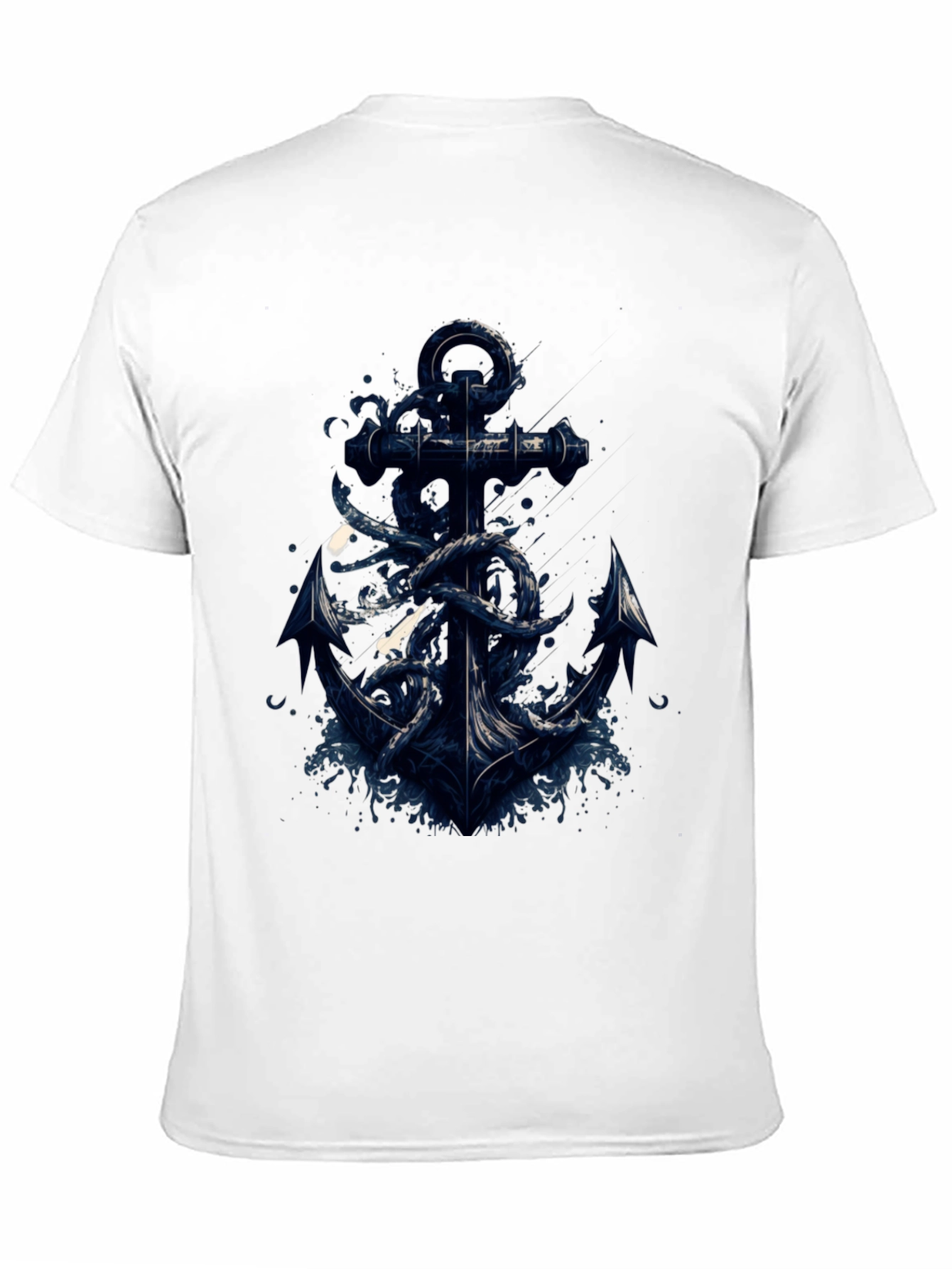 Nautical Anchor & Tentacle Graphic Tee - Black