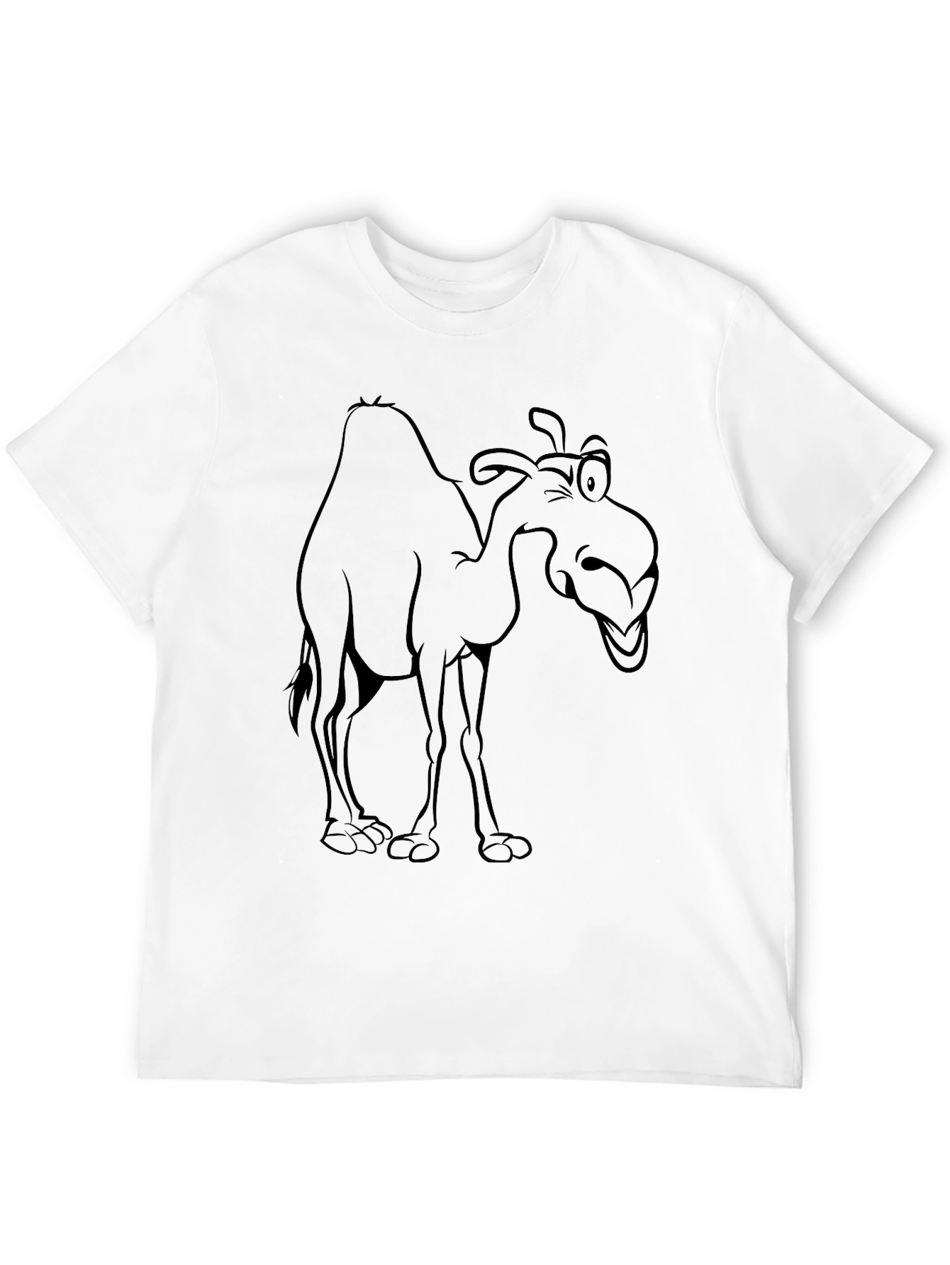 Funny Camel Graphic Print Black T-Shirt