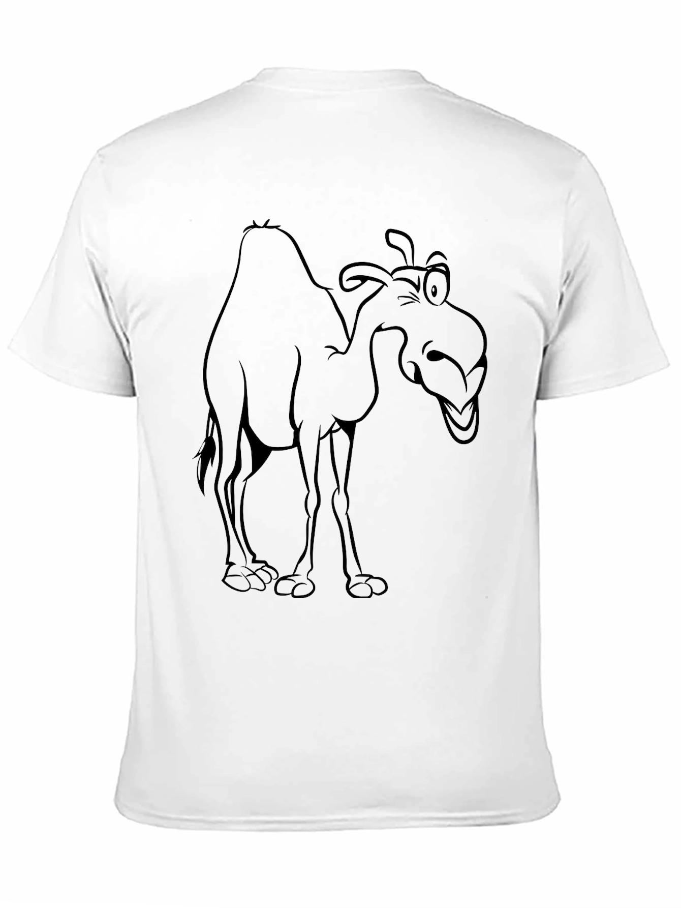 Funny Camel Graphic Print Black T-Shirt