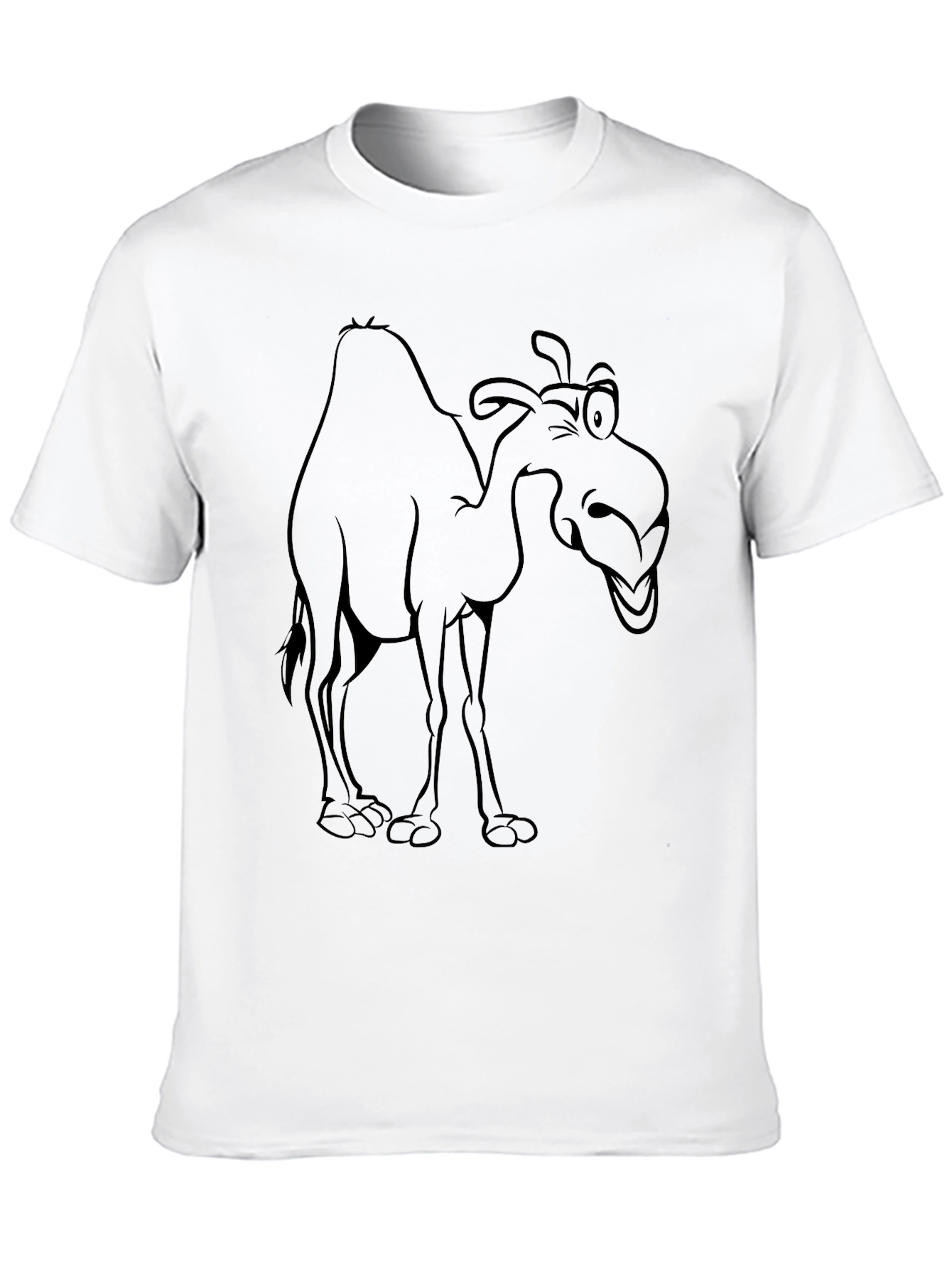 Funny Camel Graphic Print Black T-Shirt