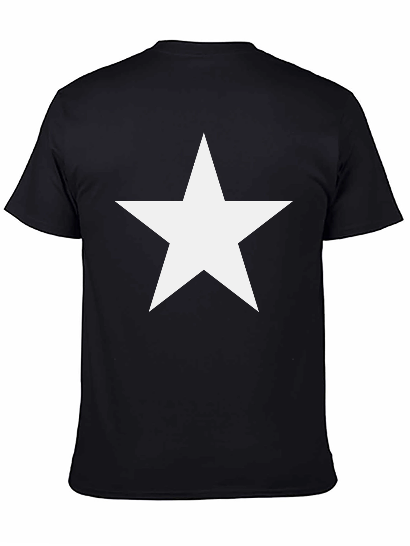 Bold Star Graphic Tee - Classic Black Cotton Shirt