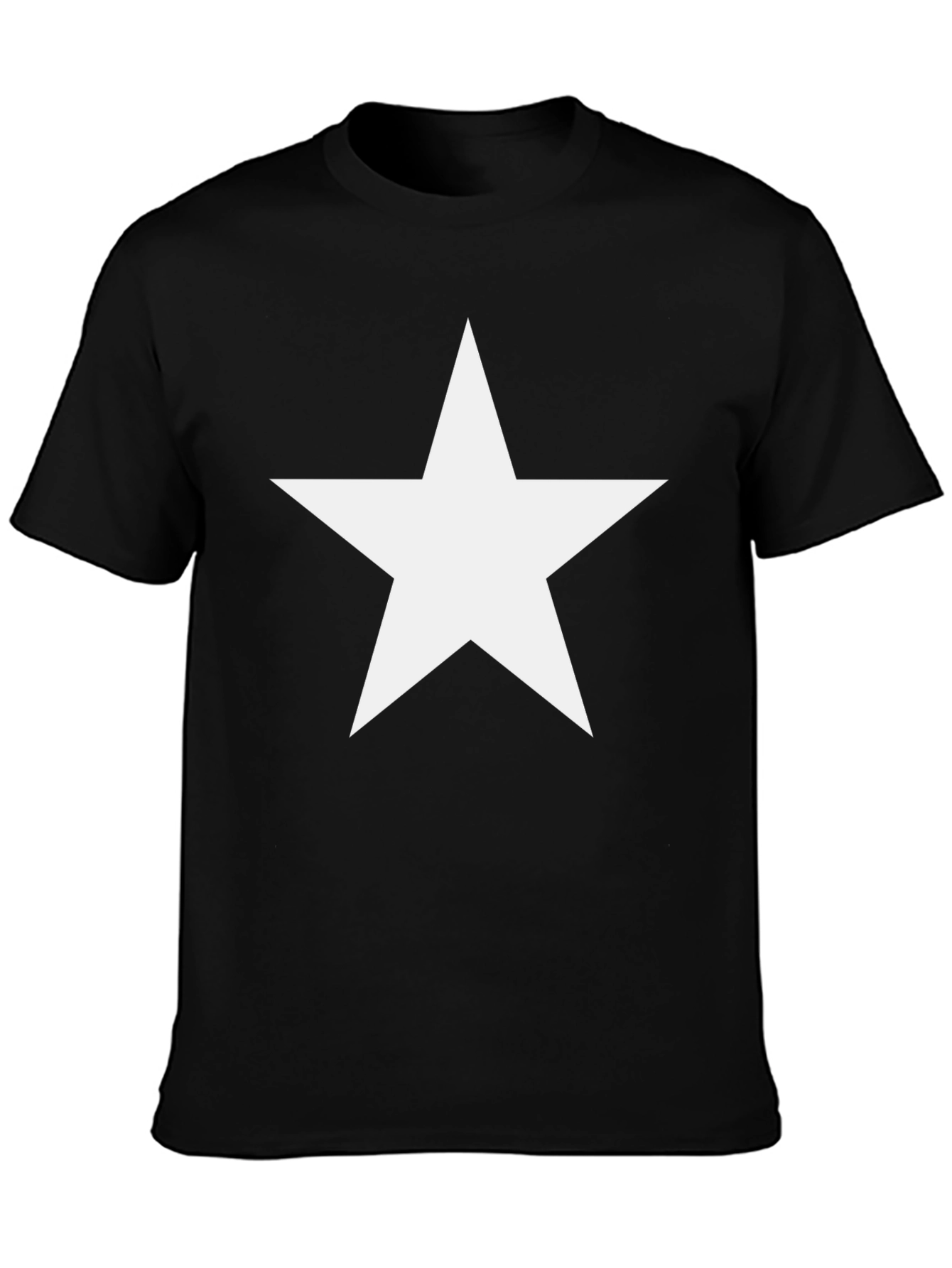 Bold Star Graphic Tee - Classic Black Cotton Shirt