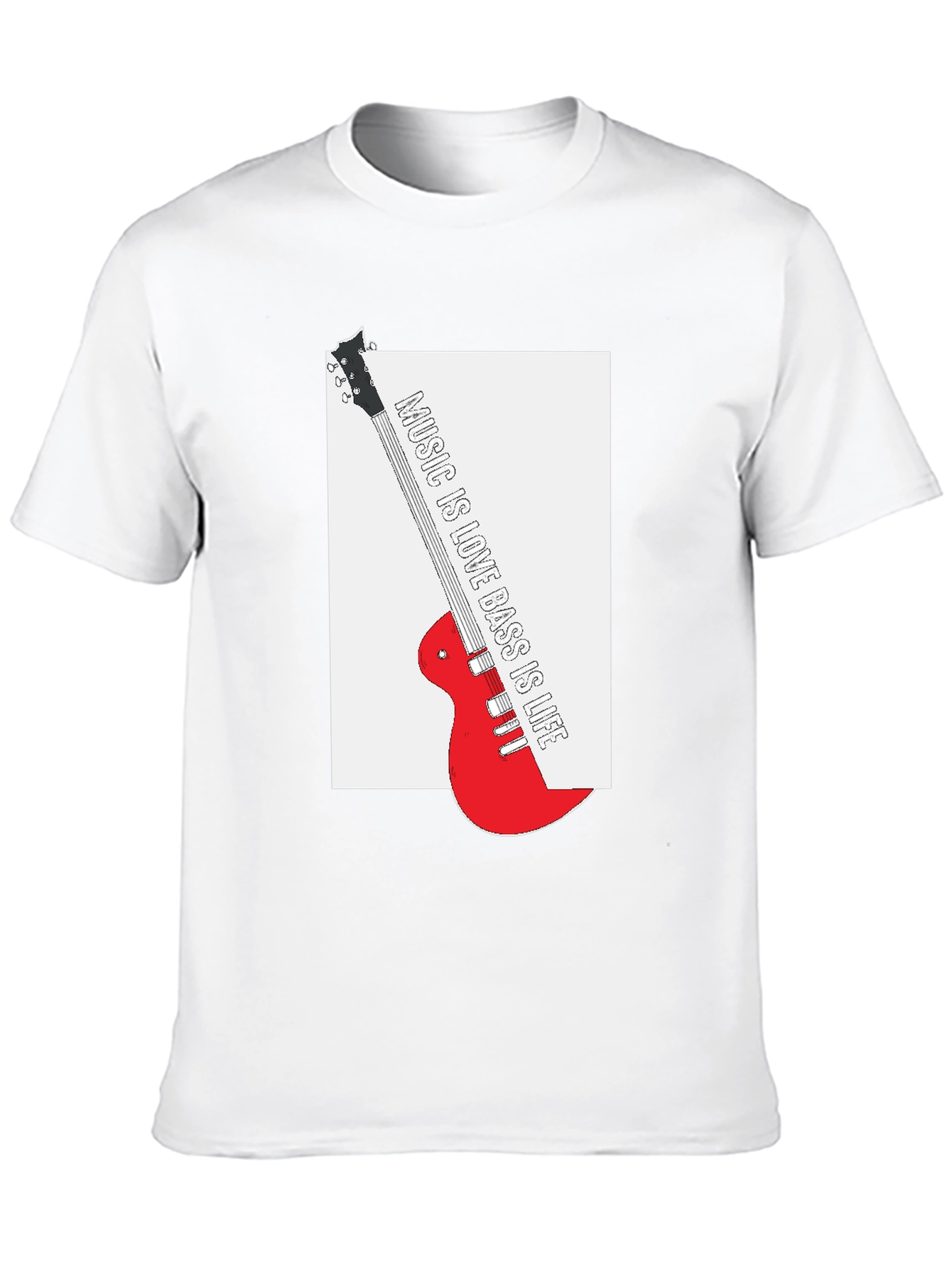 Music is Love Bass is Life Black T-Shirt