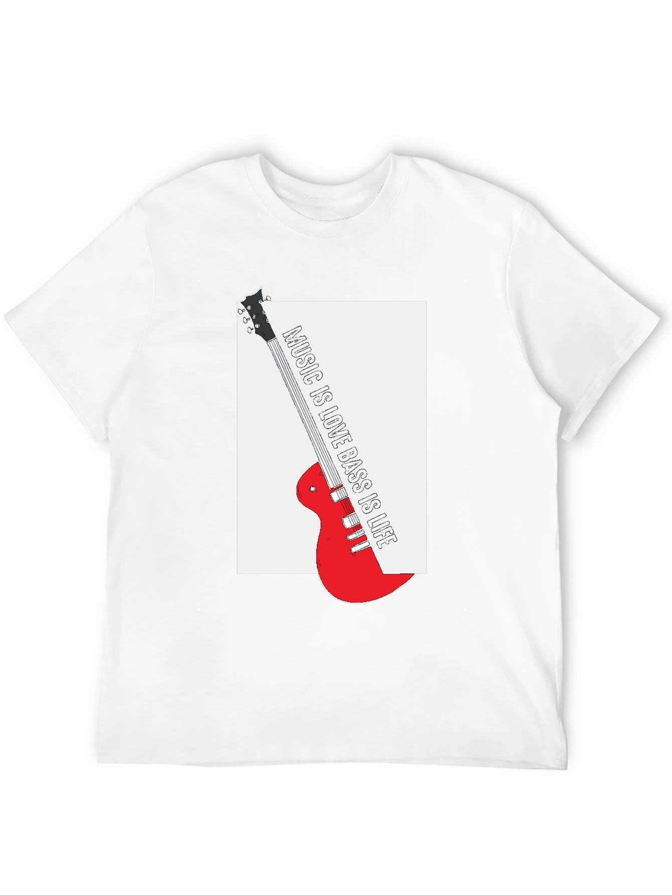 Music is Love Bass is Life Black T-Shirt