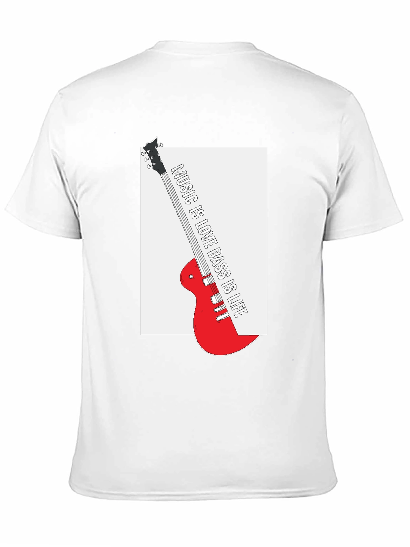 Music is Love Bass is Life Black T-Shirt