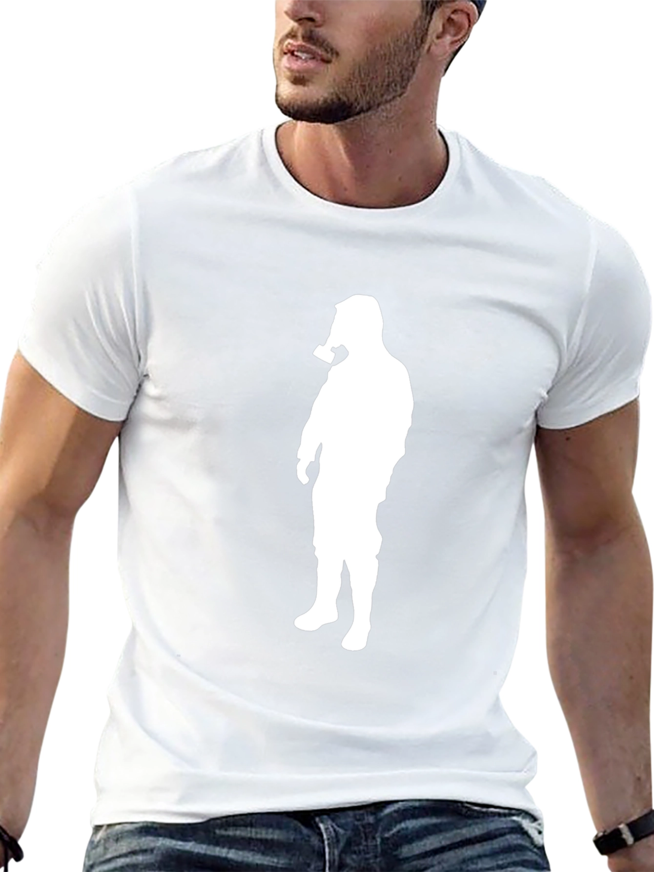 Gas Mask Silhouette Graphic Tee - Black