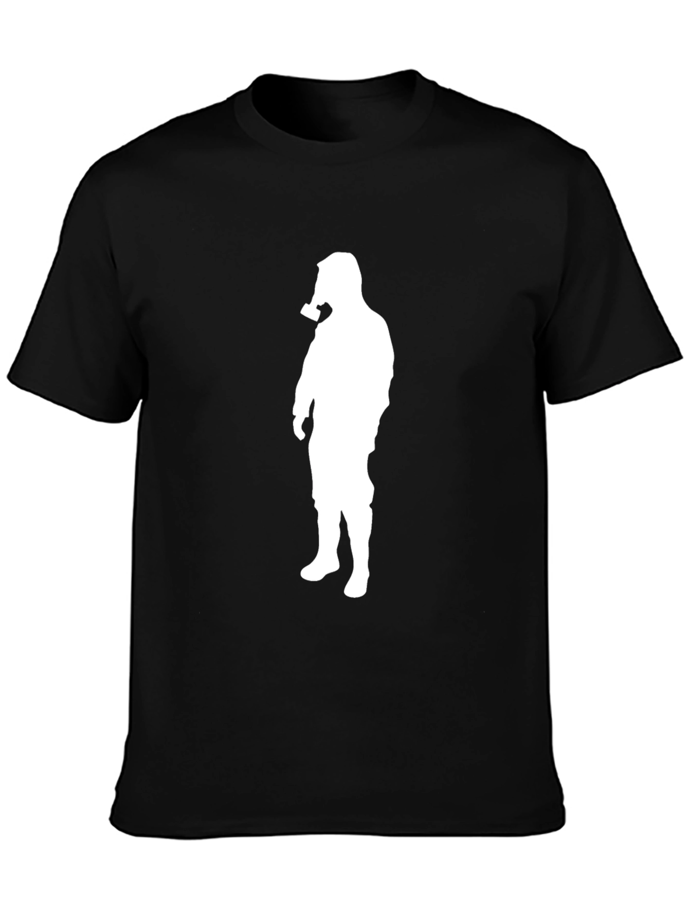 Gas Mask Silhouette Graphic Tee - Black