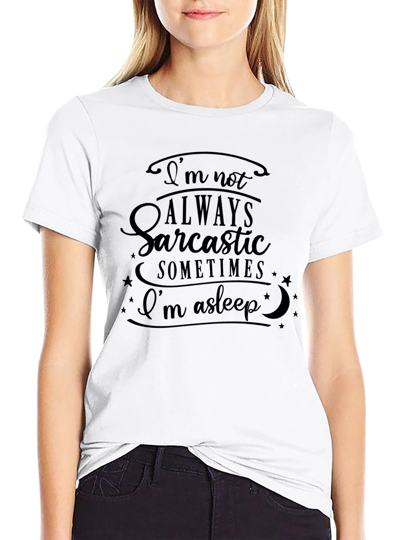 Sarcastic Humor Graphic Tee - Black Cotton