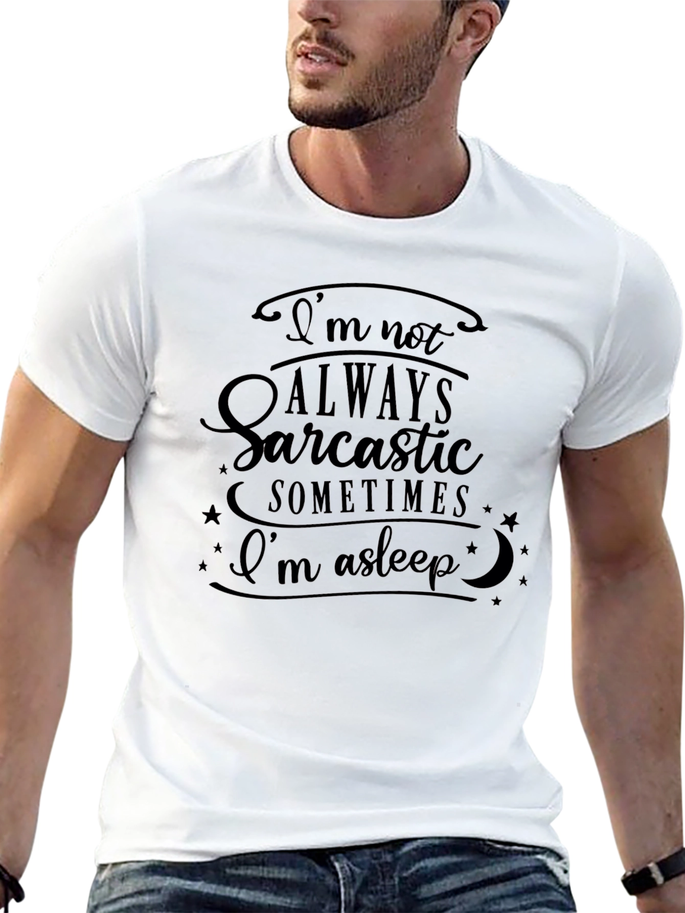 Sarcastic Humor Graphic Tee - Black Cotton