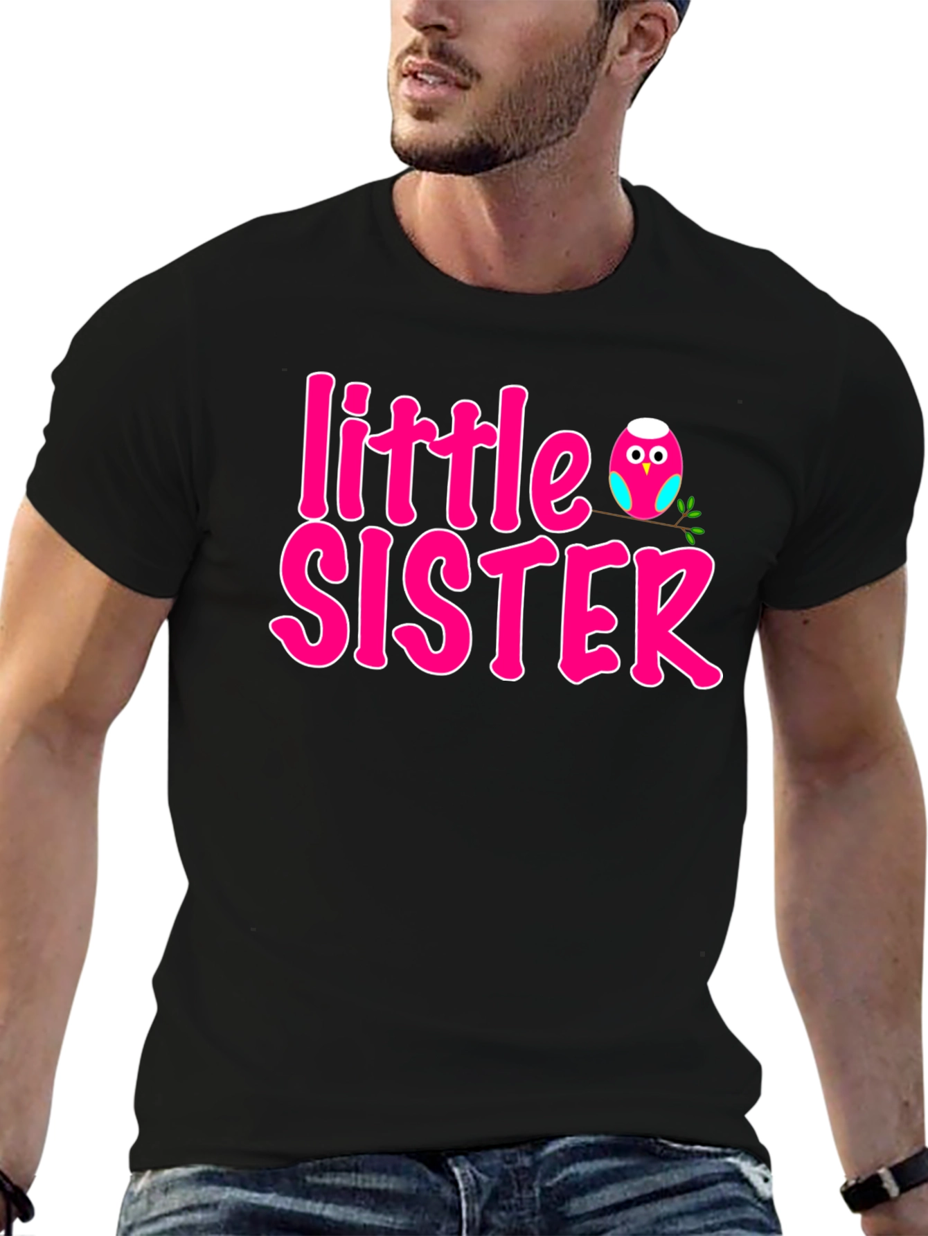 Little Sister Pink Owl T-Shirt