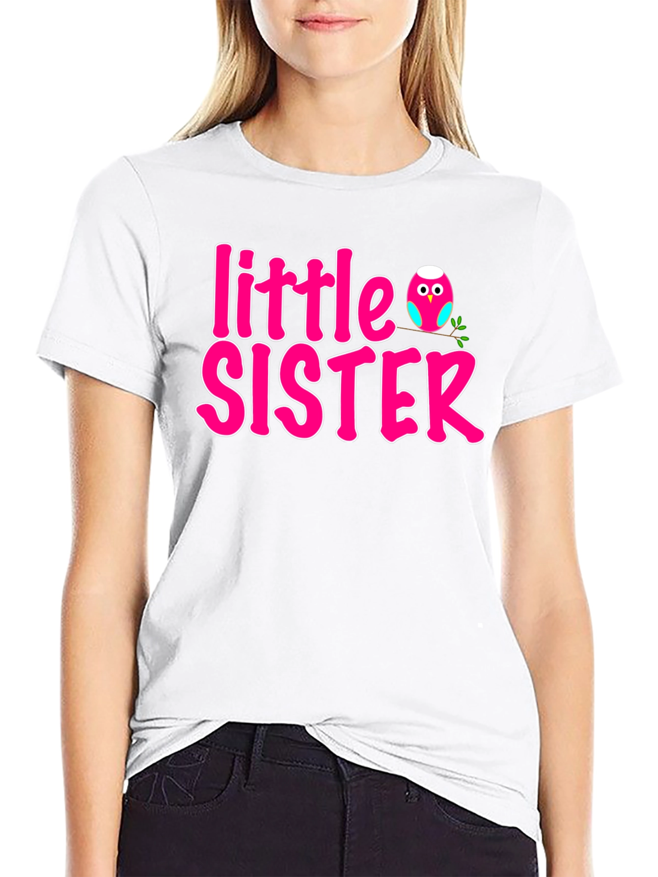 Little Sister Pink Owl T-Shirt