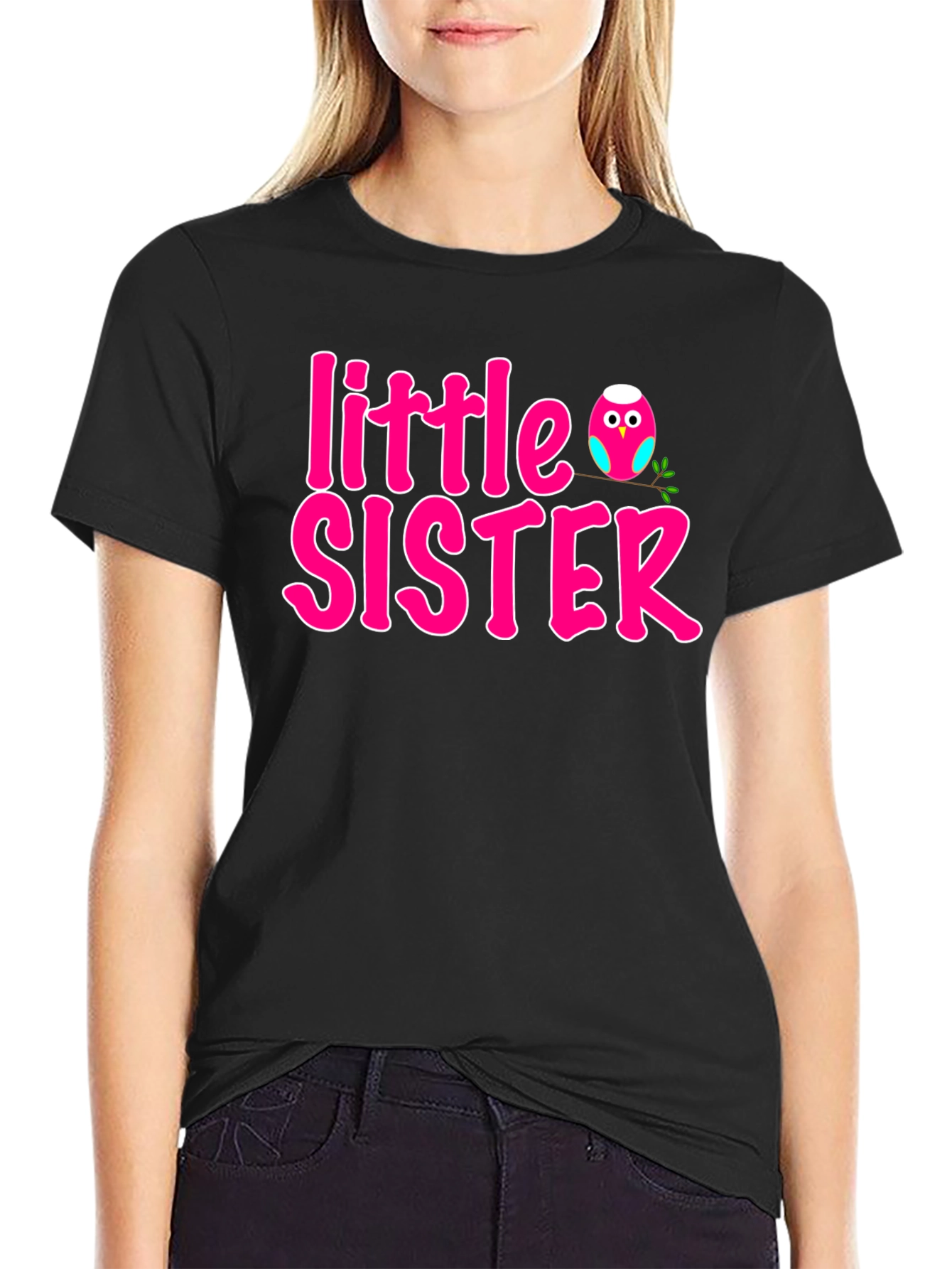 Little Sister Pink Owl T-Shirt