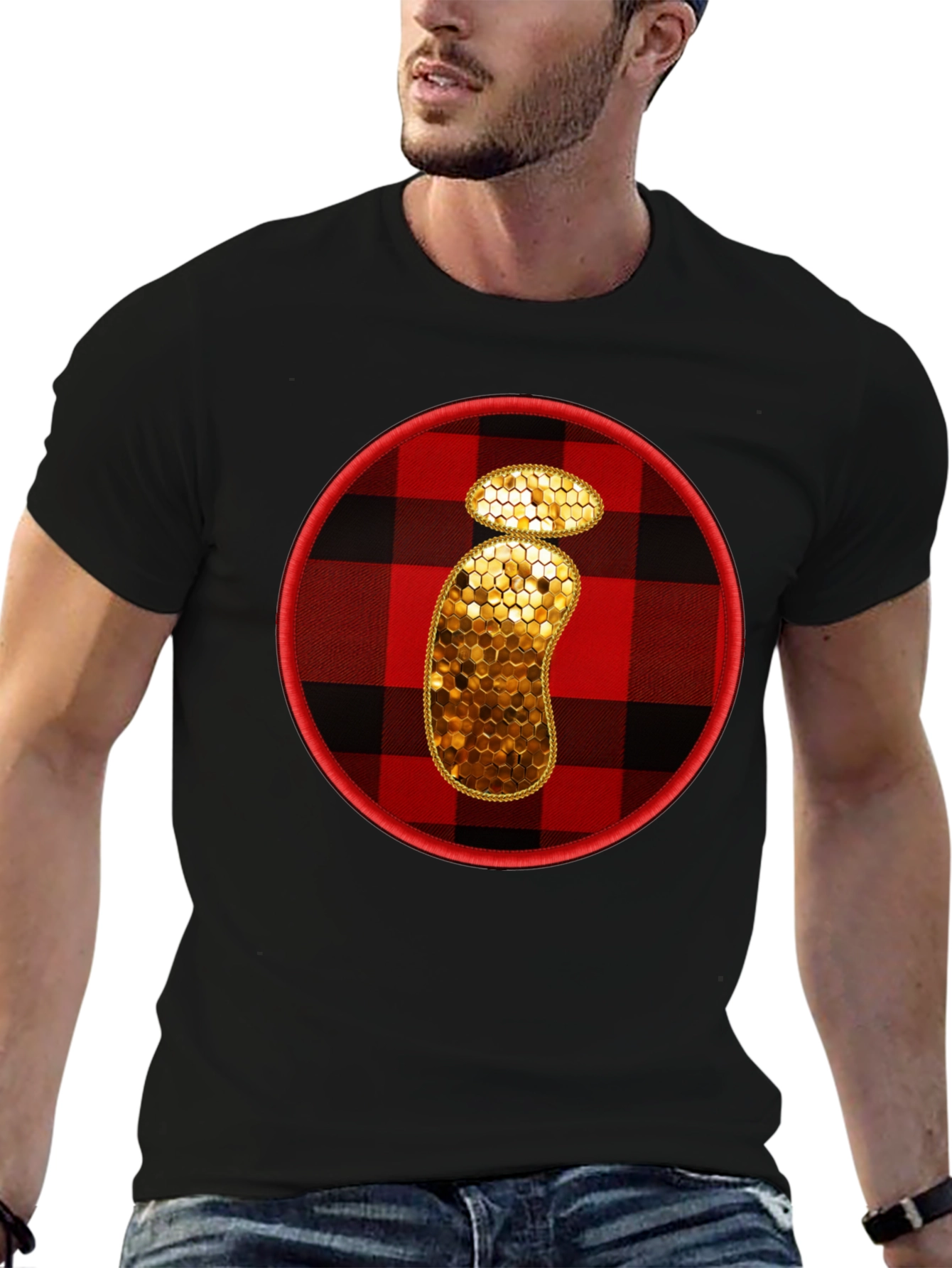 Plaid Letter i Graphic Tee