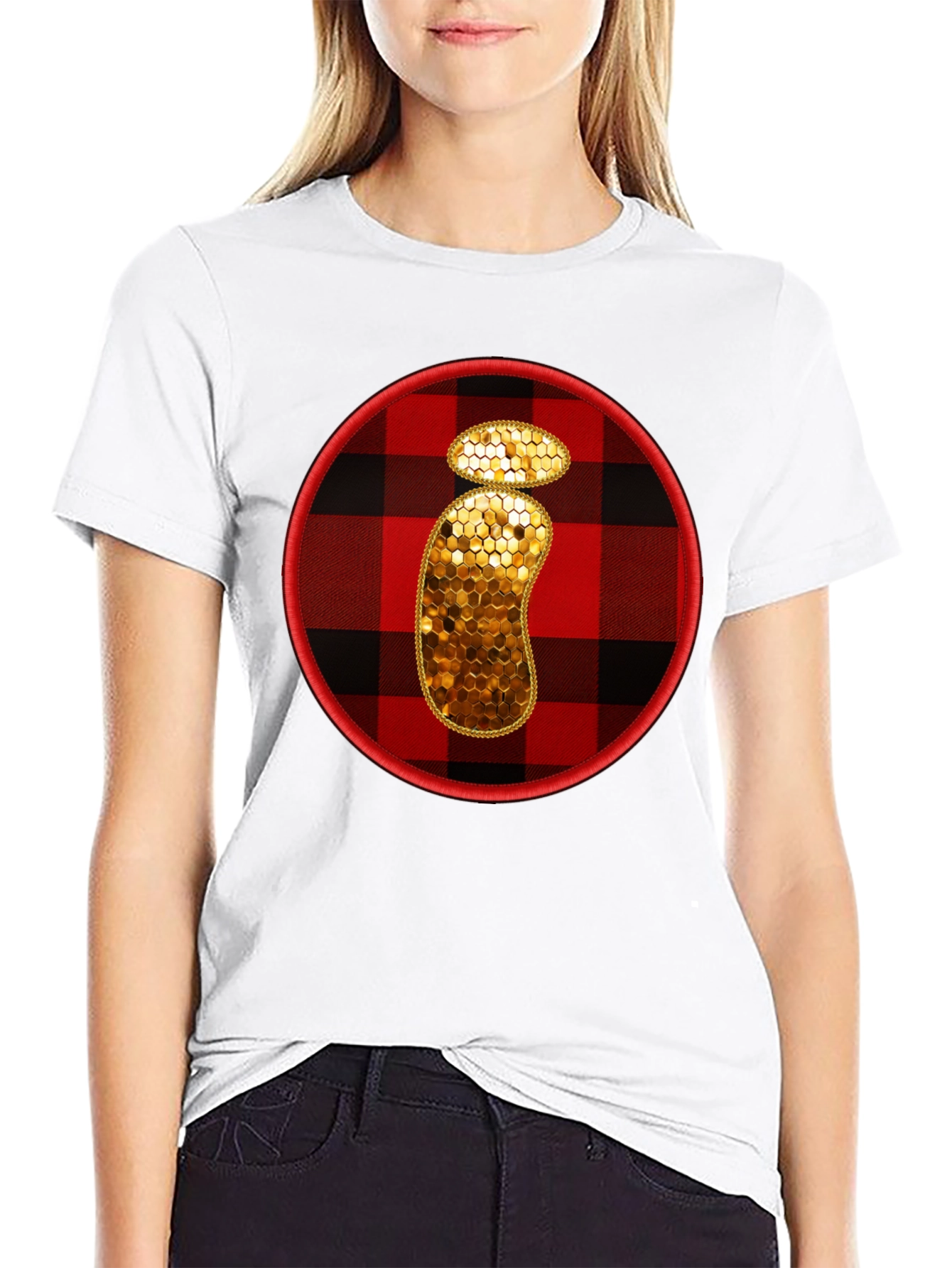 Plaid Letter i Graphic Tee