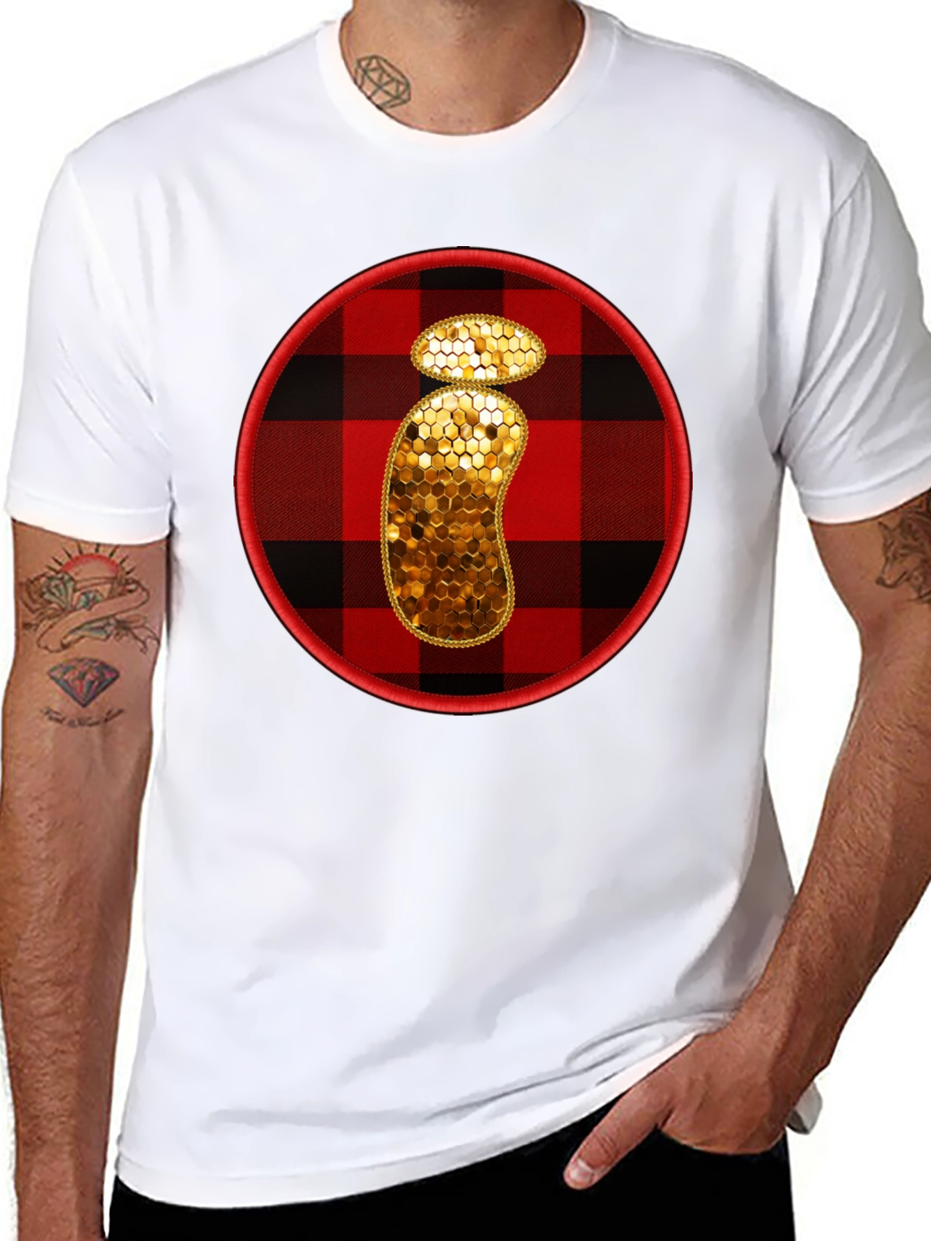 Plaid Letter i Graphic Tee