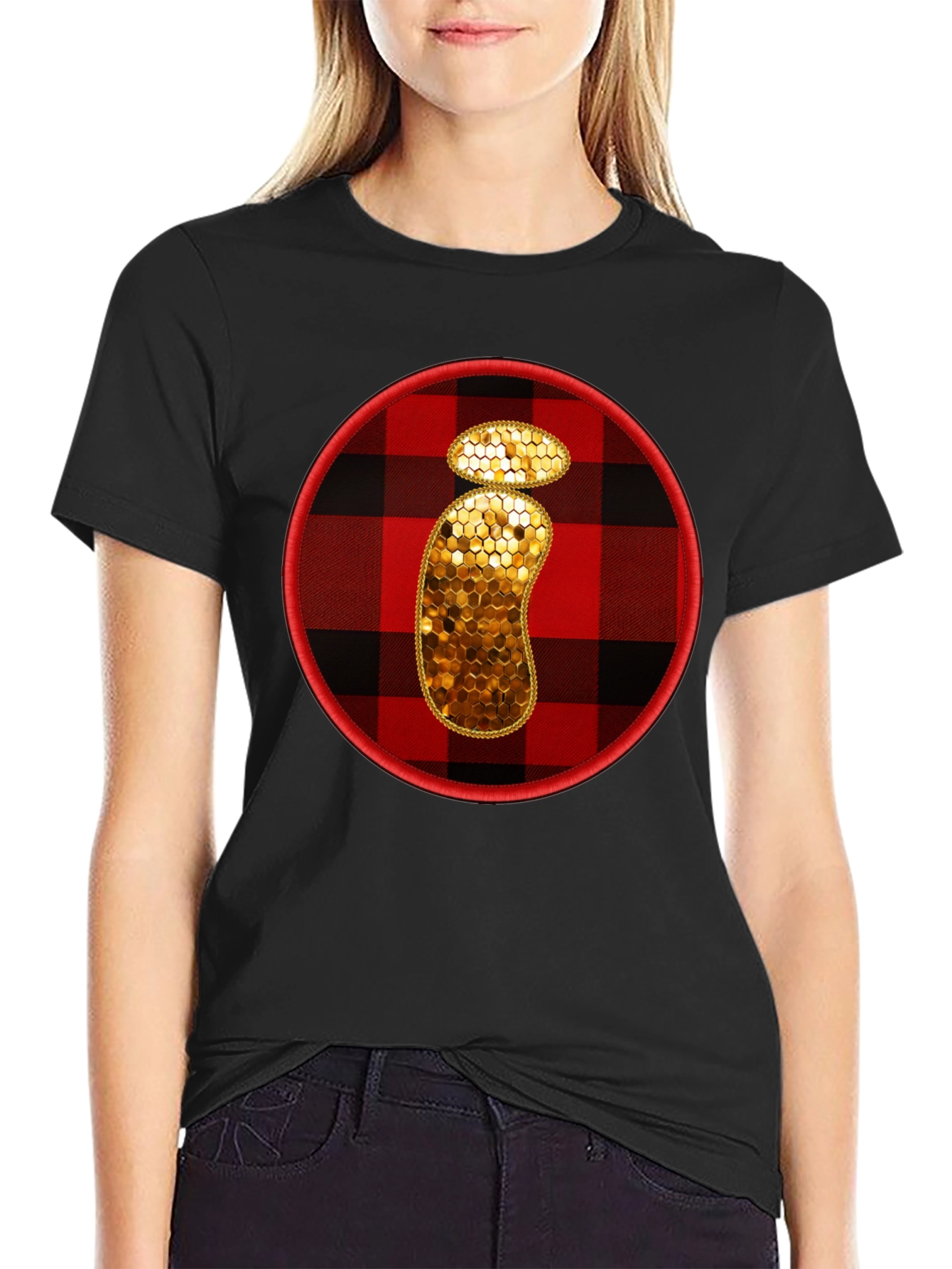 Plaid Letter i Graphic Tee