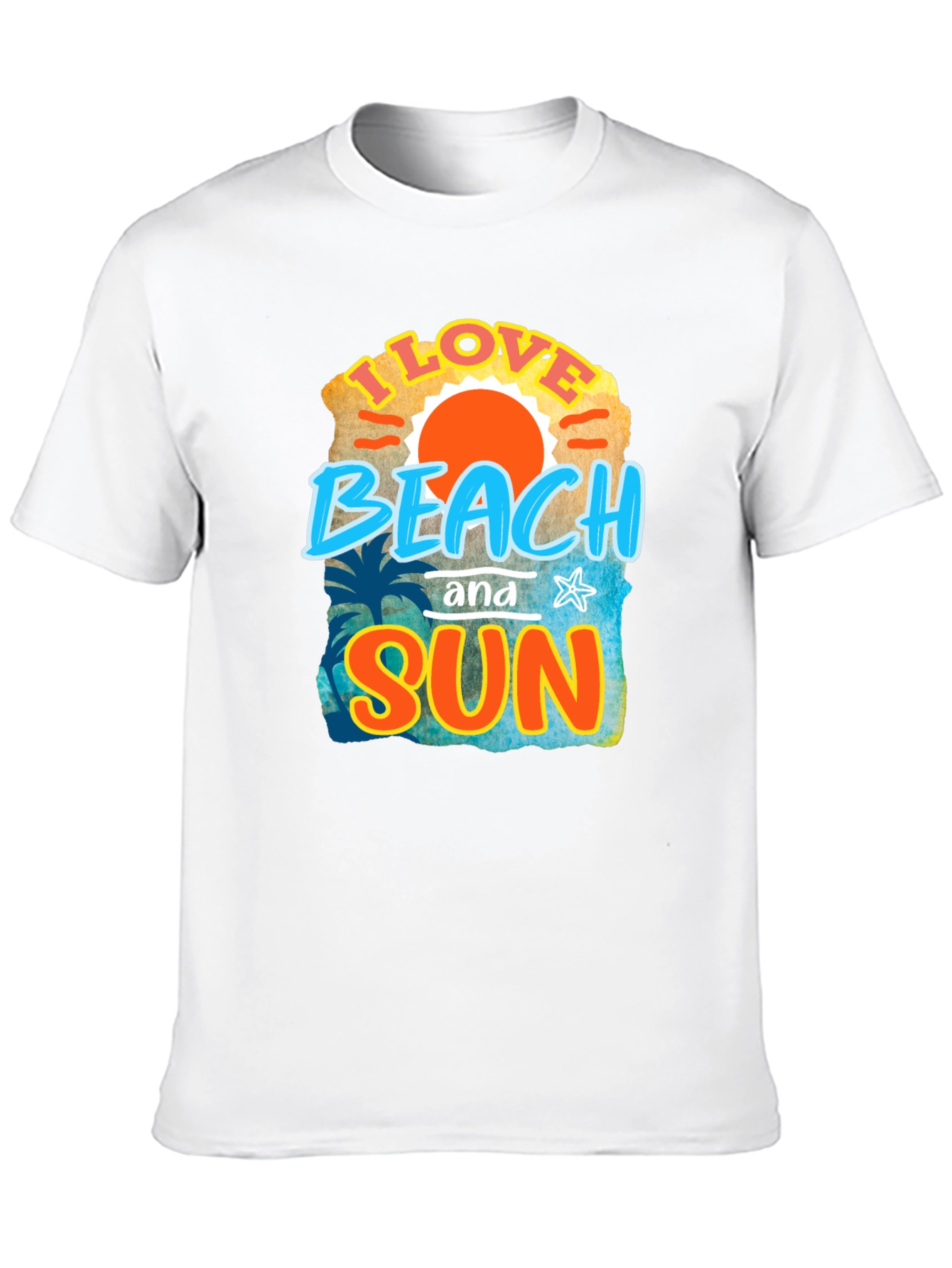 I Love Beach and Sun Black T-Shirt