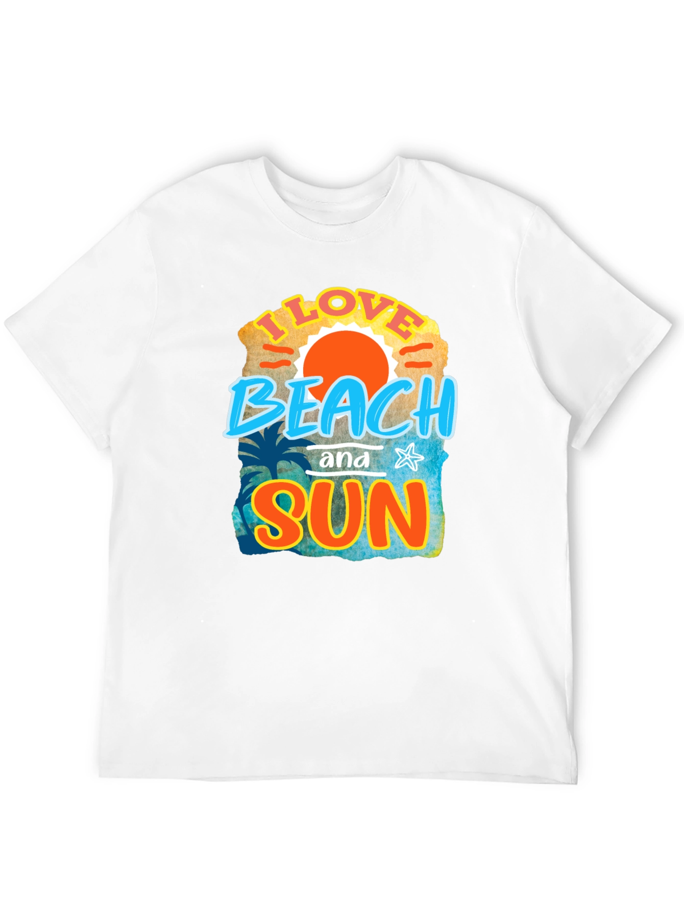 I Love Beach and Sun Black T-Shirt