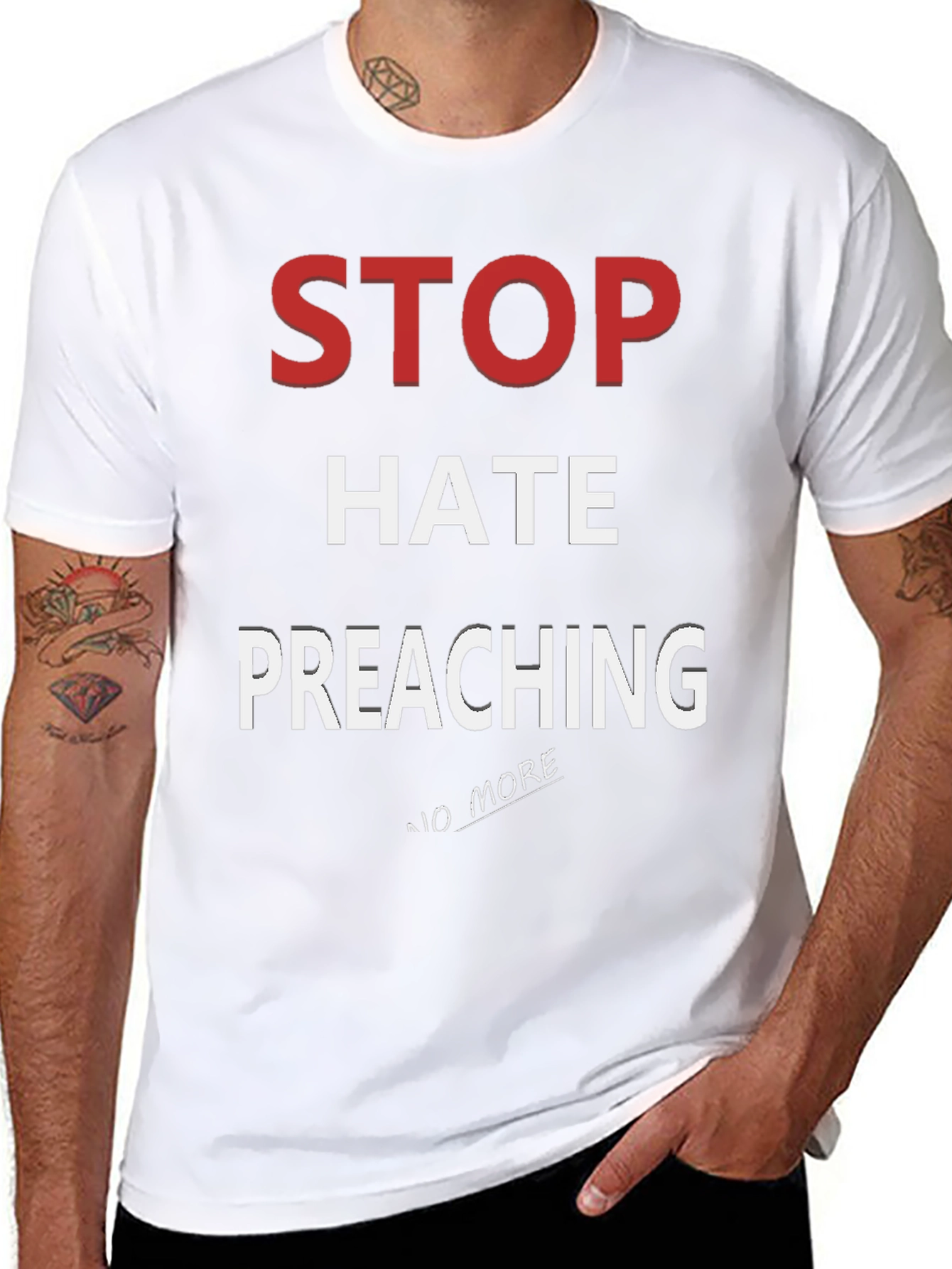 Stop Hate Preaching Graphic T-Shirt