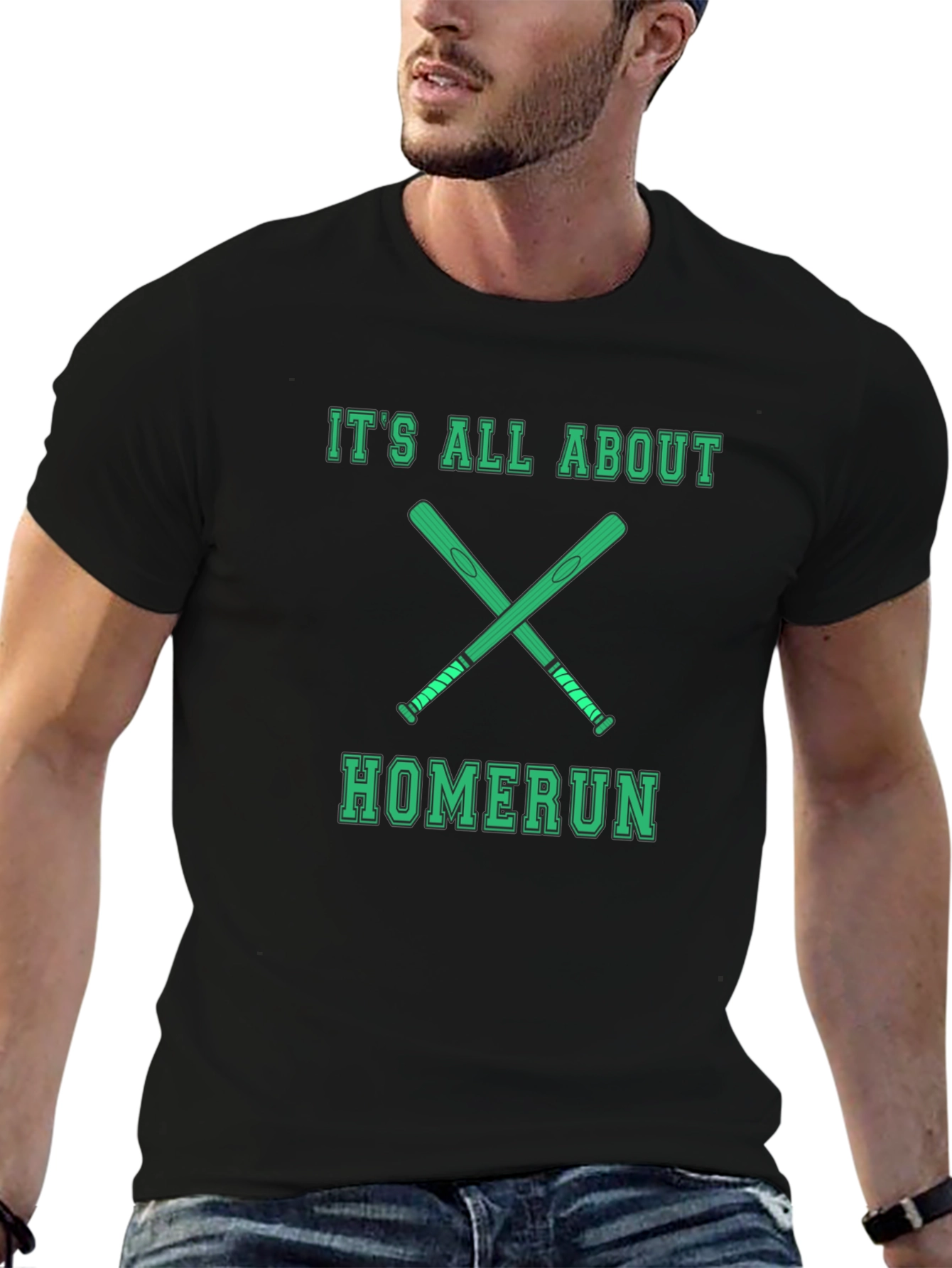 Homerun Baseball Graphic Tee - Mens Black Shirt