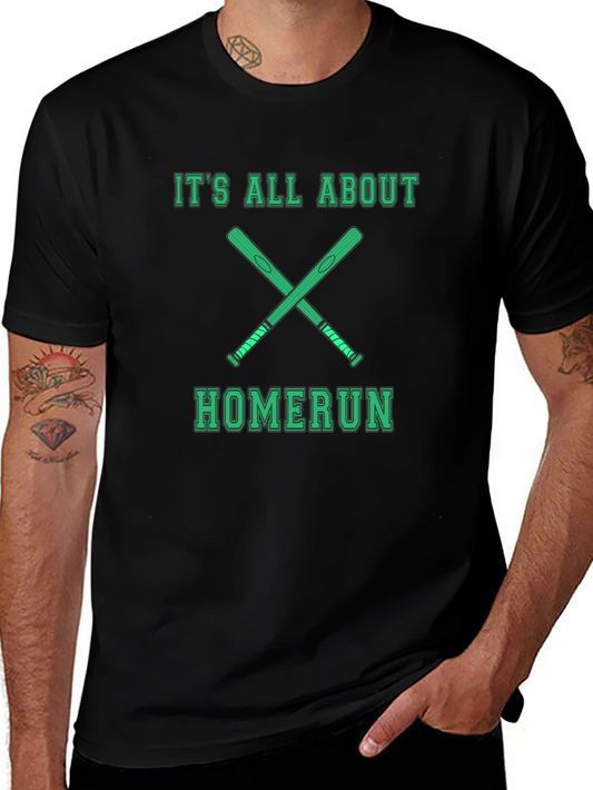 Homerun Baseball Graphic Tee - Mens Black Shirt