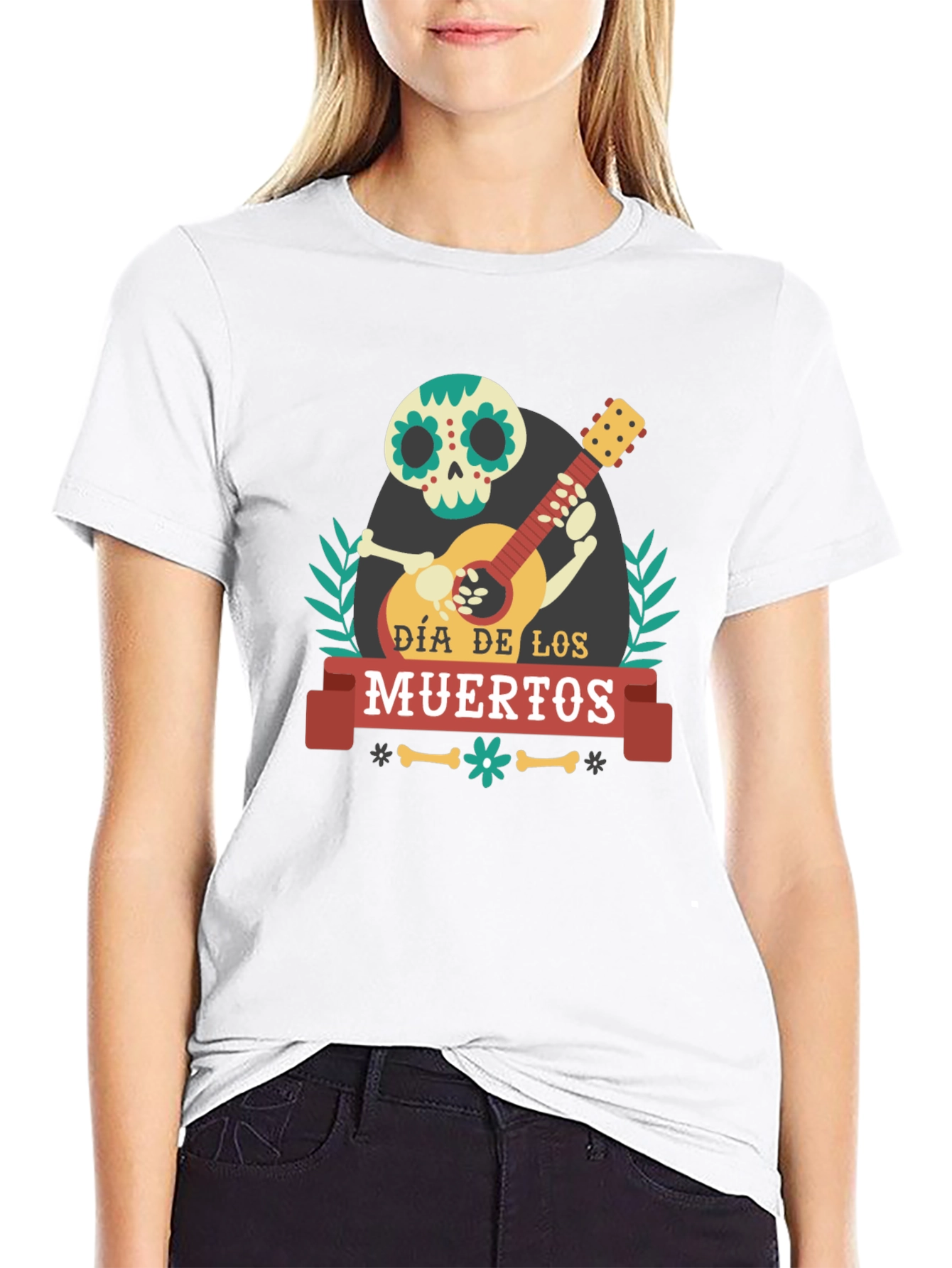Dia de los Muertos Skeleton Guitar T-Shirt