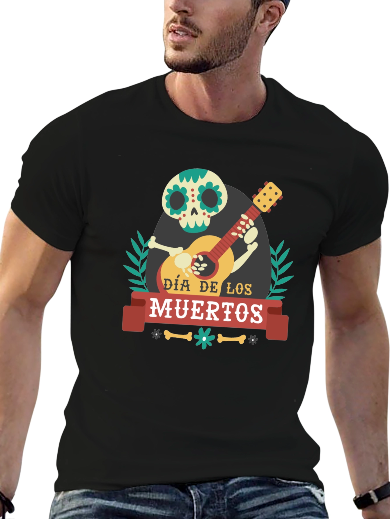 Dia de los Muertos Skeleton Guitar T-Shirt