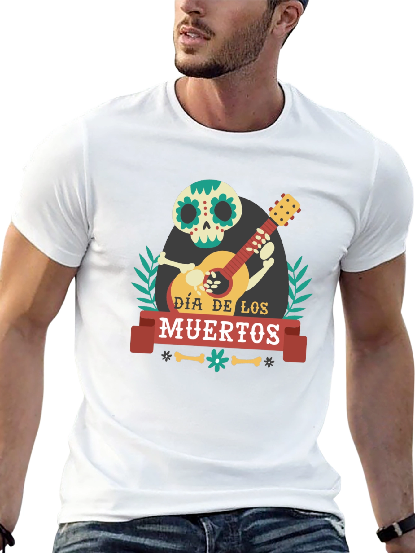 Dia de los Muertos Skeleton Guitar T-Shirt