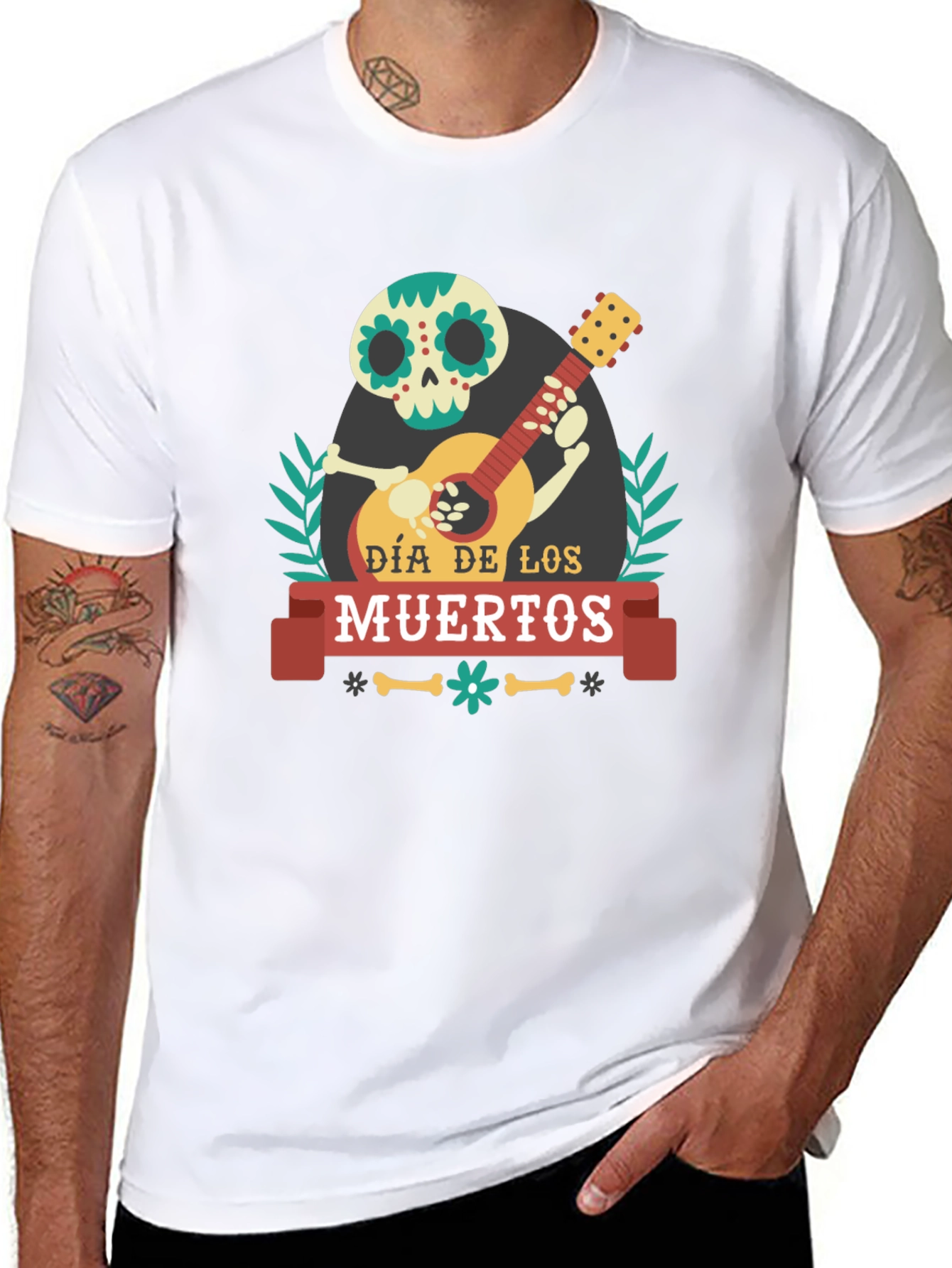 Dia de los Muertos Skeleton Guitar T-Shirt