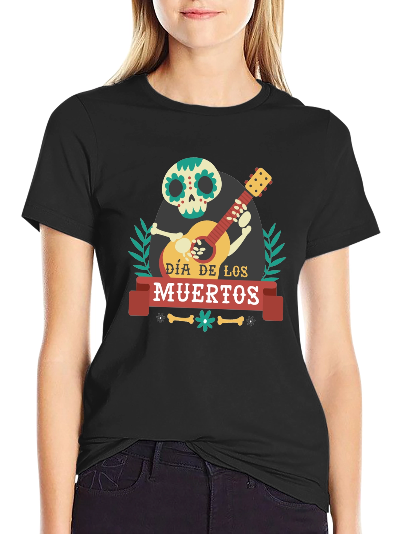 Dia de los Muertos Skeleton Guitar T-Shirt