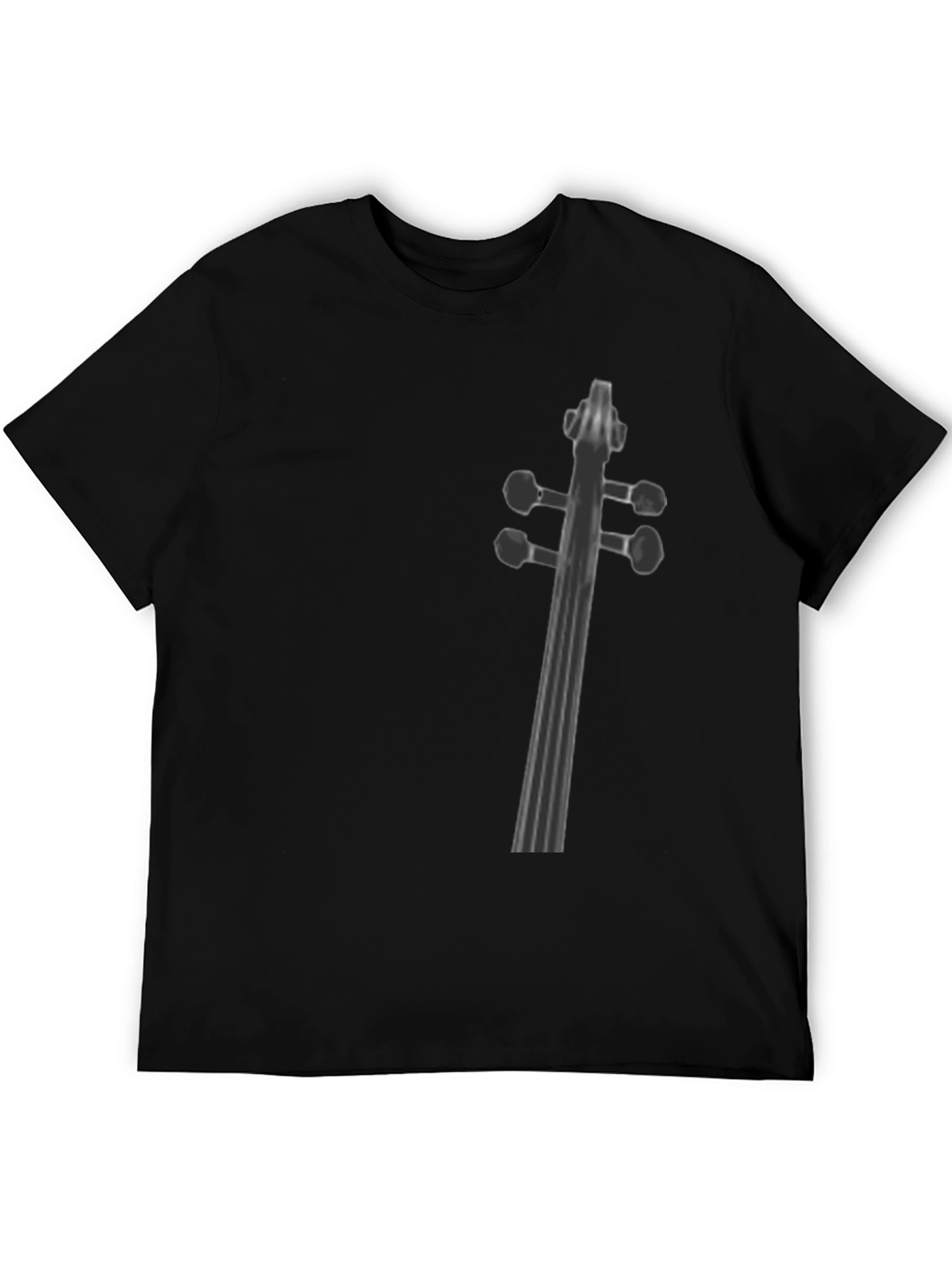 Musicians Black T-Shirt with Fiddle Neck Print
